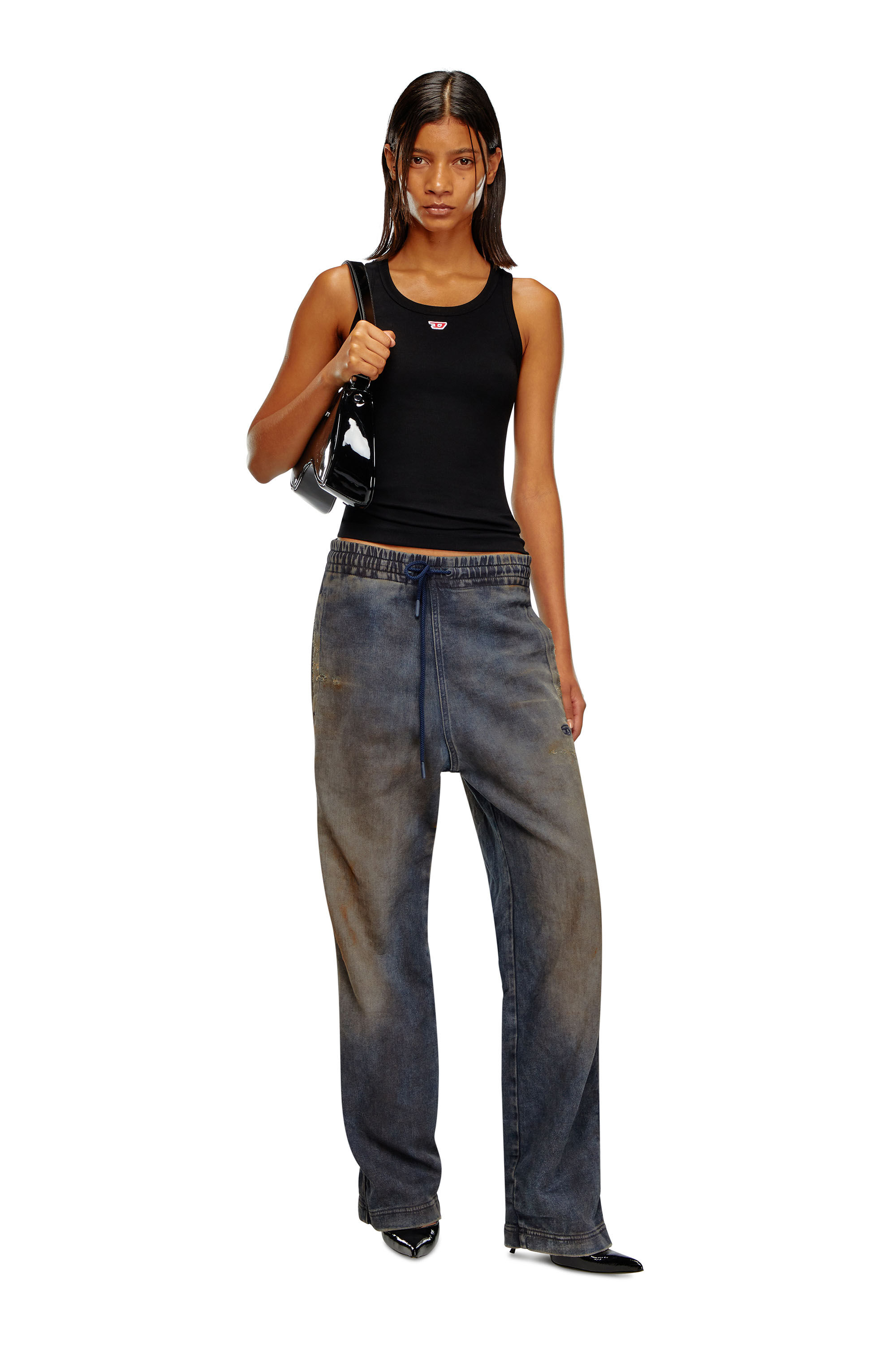 Diesel - Woman Straight D-Martians Track Denim 068LV, Dark Blue - Image 1