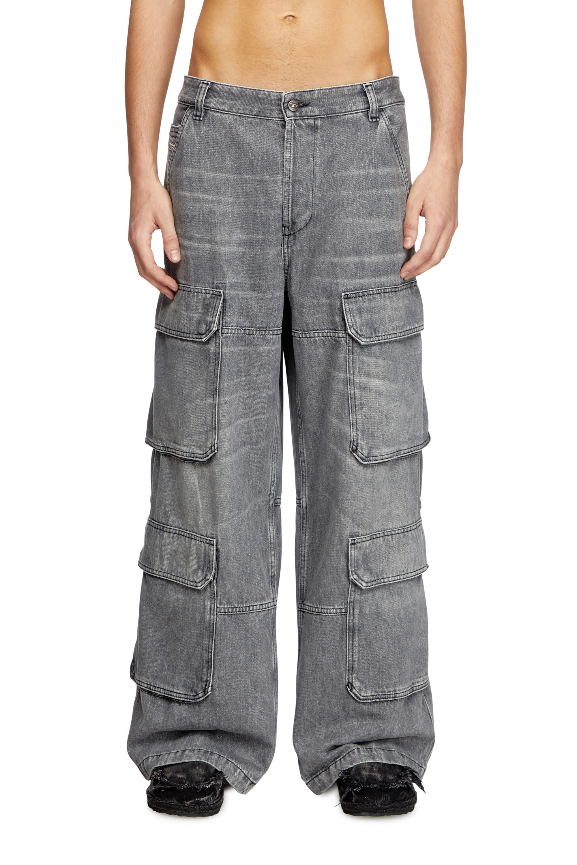 Diesel - Man's Relaxed Jeans D-Touch 0DCBE, Light Grey - 3