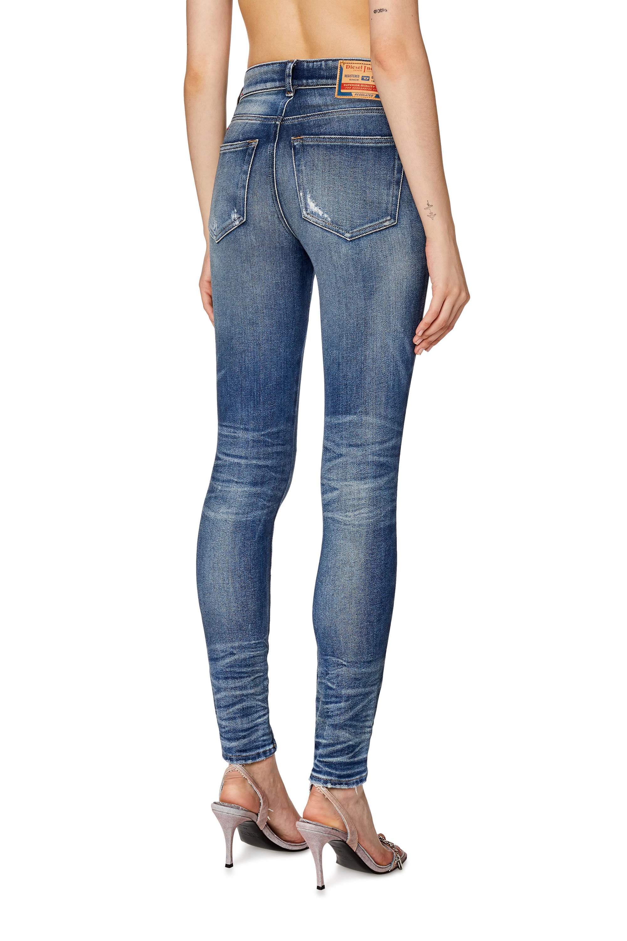 Diesel - Super skinny Jeans 2017 Slandy 09G14, Medium blue - Image 4