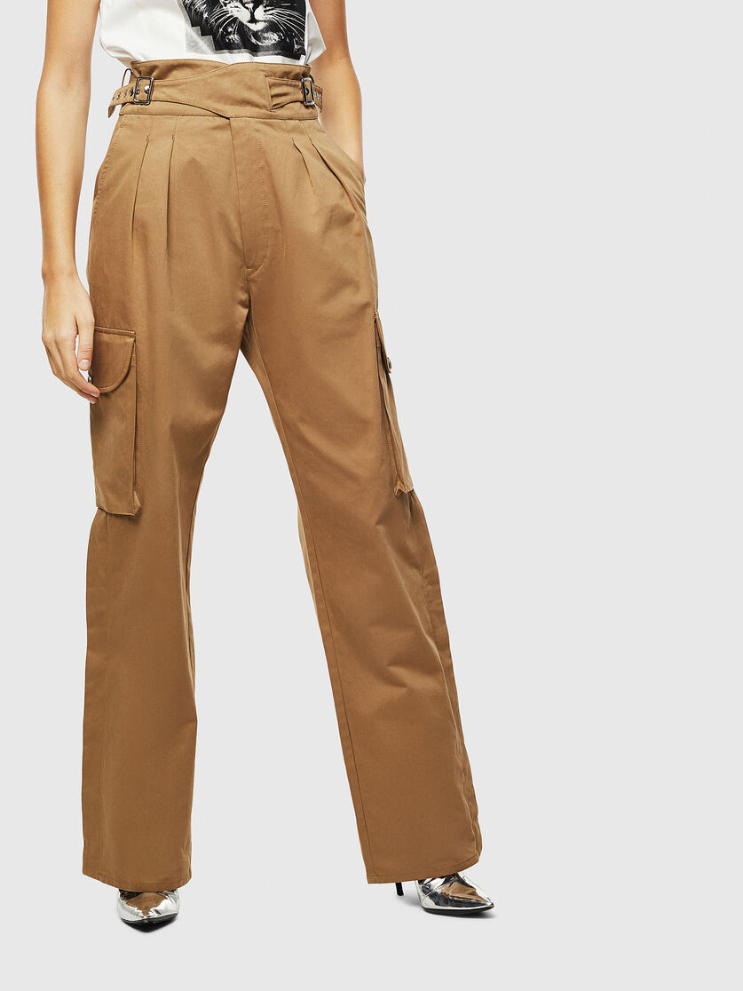 P Chiku Woman Wide Leg Pants With Workwear Details Diesel