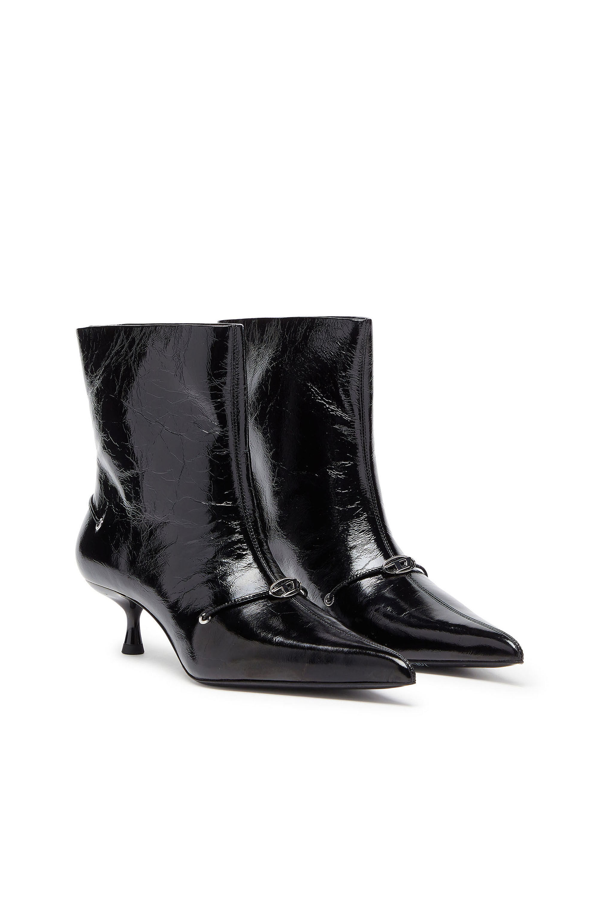 Diesel - D-JEWELS  40 TUBE, Woman's D-Ten&Half - Ankle boots in naplak leather in Black - 2