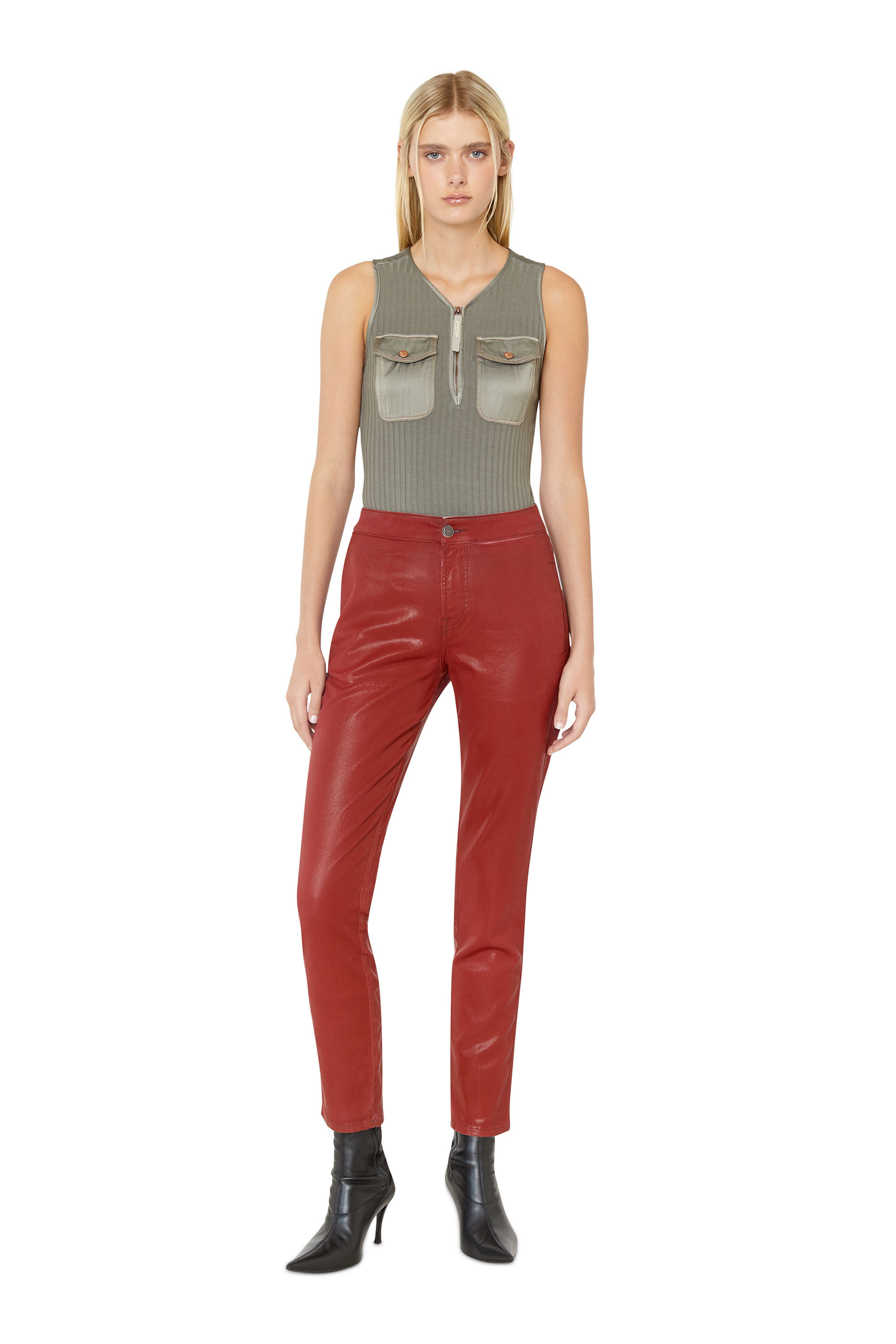 Diesel - D-Tail Track Denim 068BT Skinny, Red - Image 1