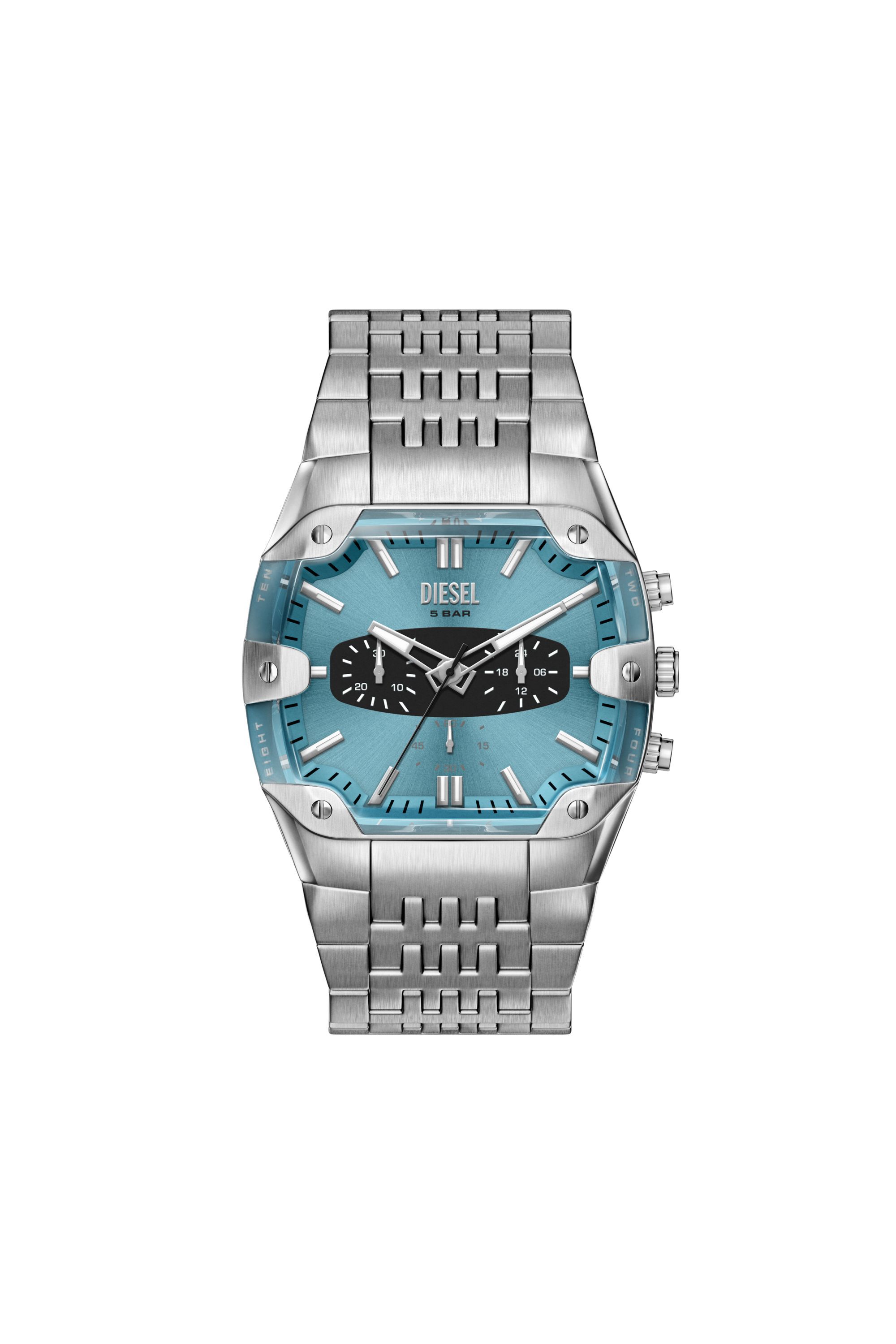 Diesel - DZ4725 WATCH, Man's Spiked cushion stainless steel watch in Silver - 1