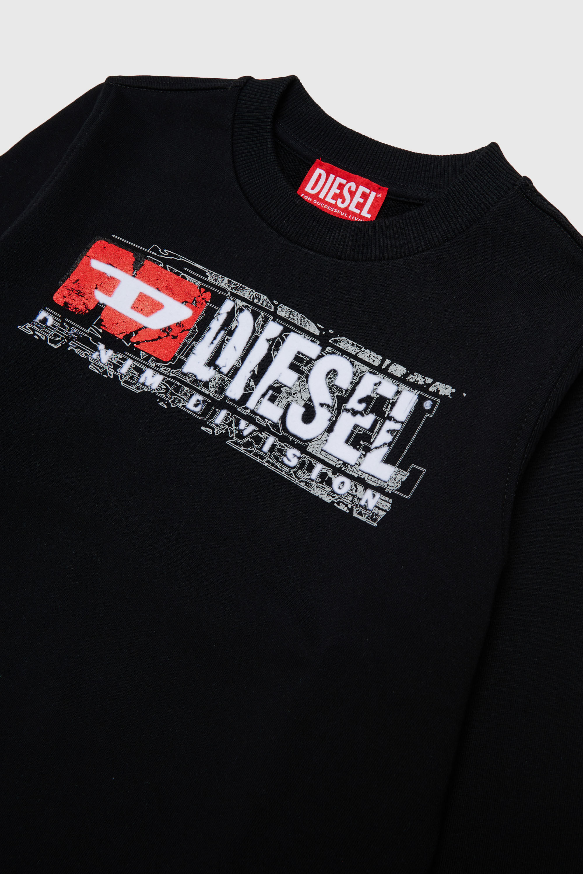 Diesel - SLOMIX, Man's Sweatshirt with distressed-effect logo in Black - 3
