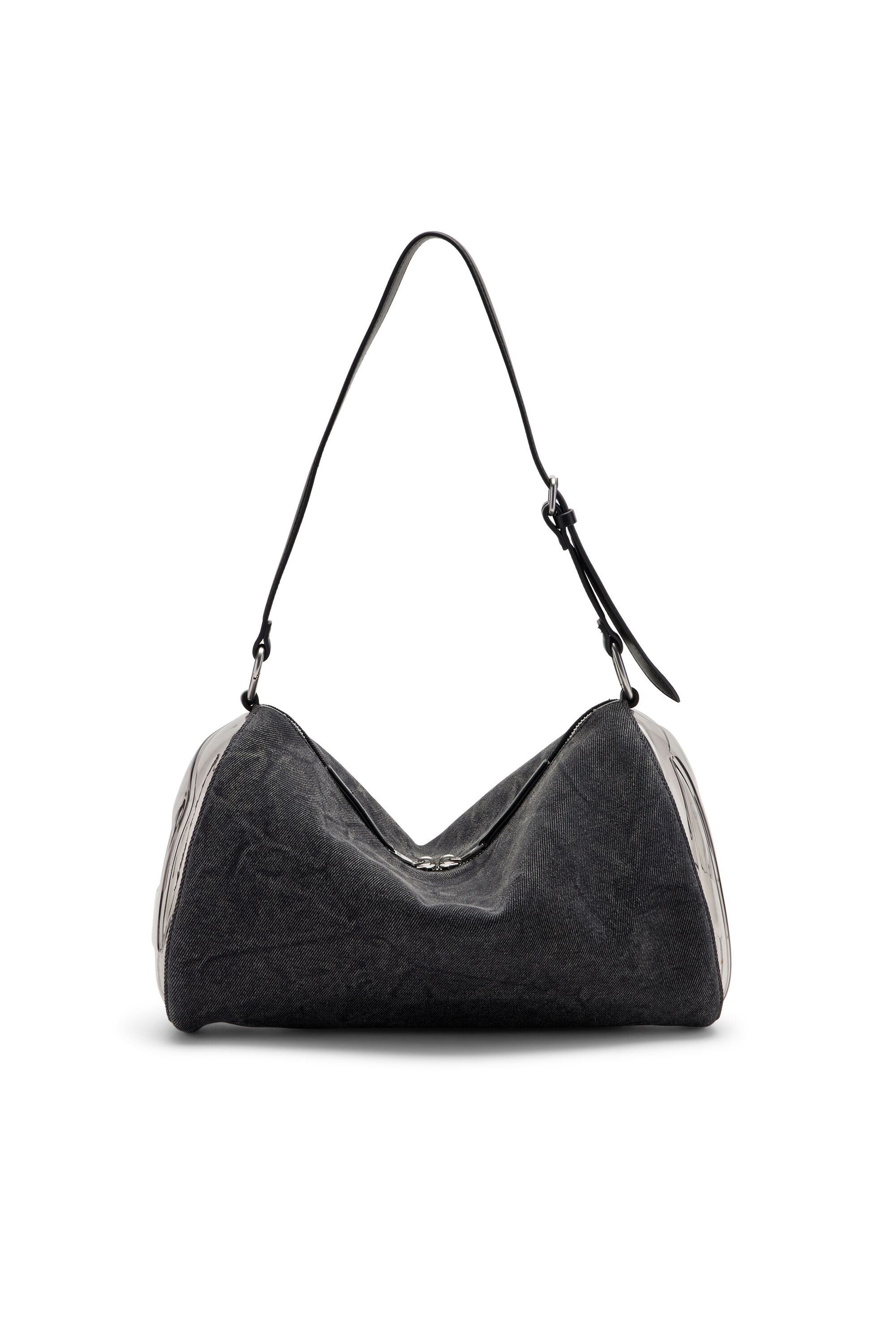 Diesel - LOAD-D SHOULDER BAG X, Unisex's Load-D-Shoulder bag with transparent Oval D sides in Black - 1