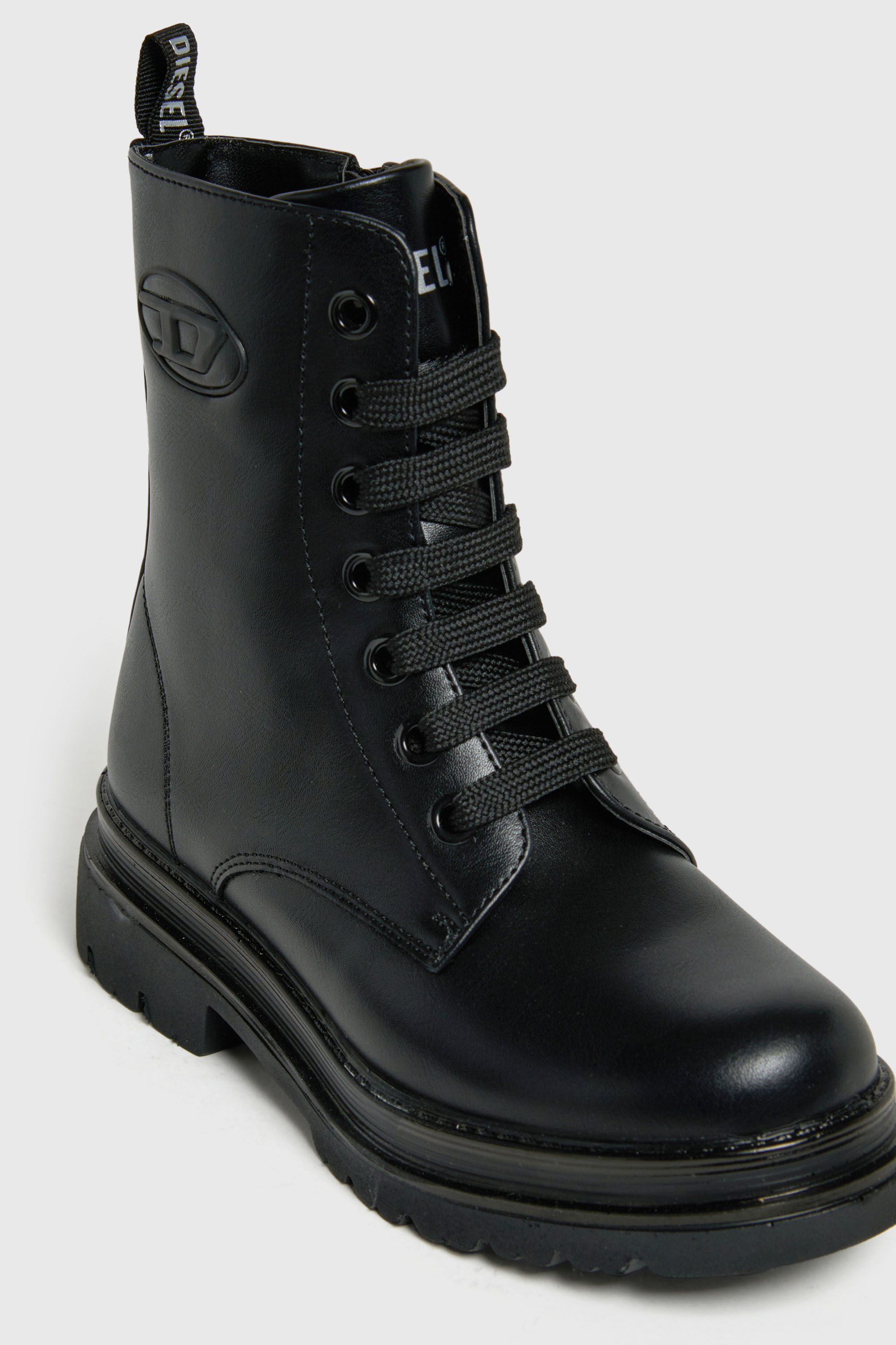 Diesel - D-ANFISTR-PU, Unisex's D-Anfistr- Combat boots with embossed Oval D logo in Black - 4