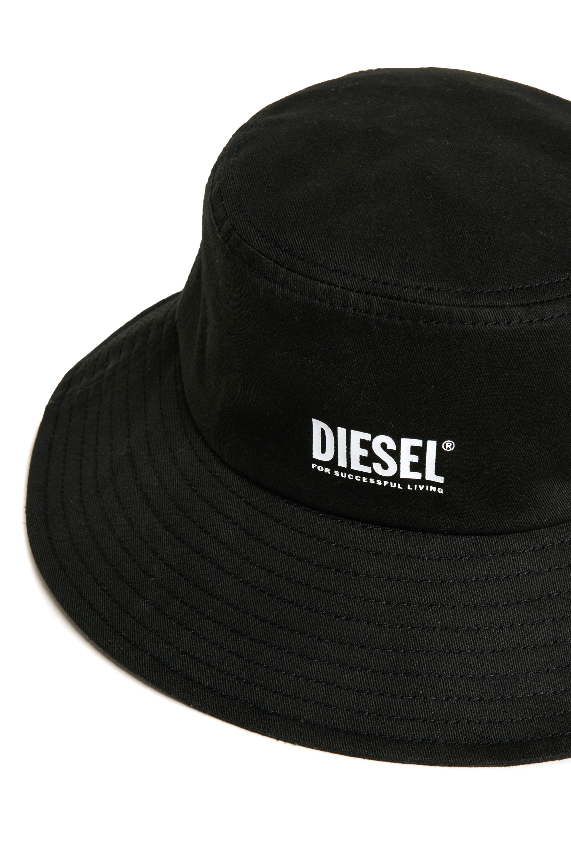 Diesel - FCURTY, Woman's Bucket hat in cotton with wide brim in Black - 3