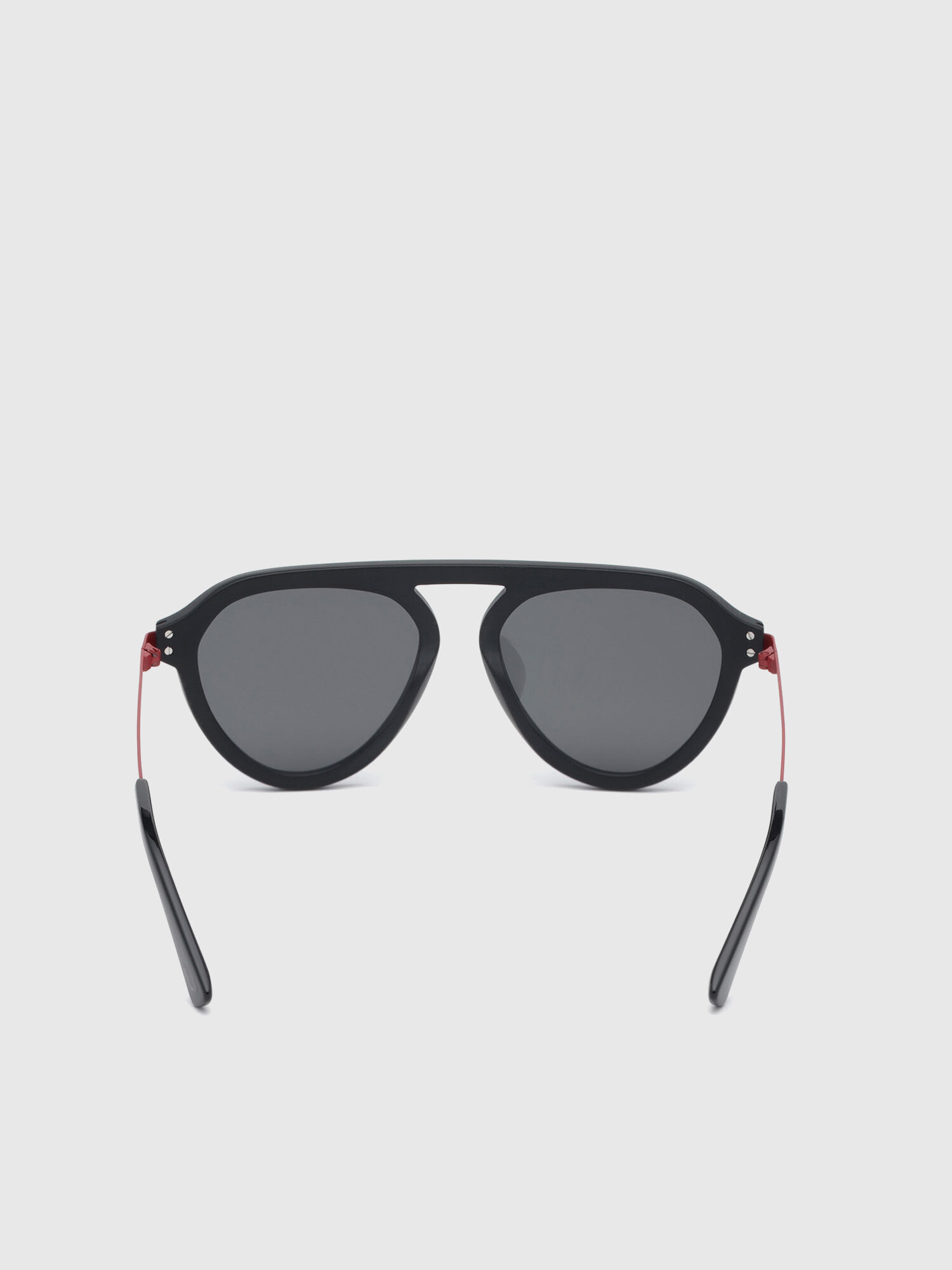 Diesel - DL0277, Man's Pilot shape sunglasses in acetate in Black/Red - 5