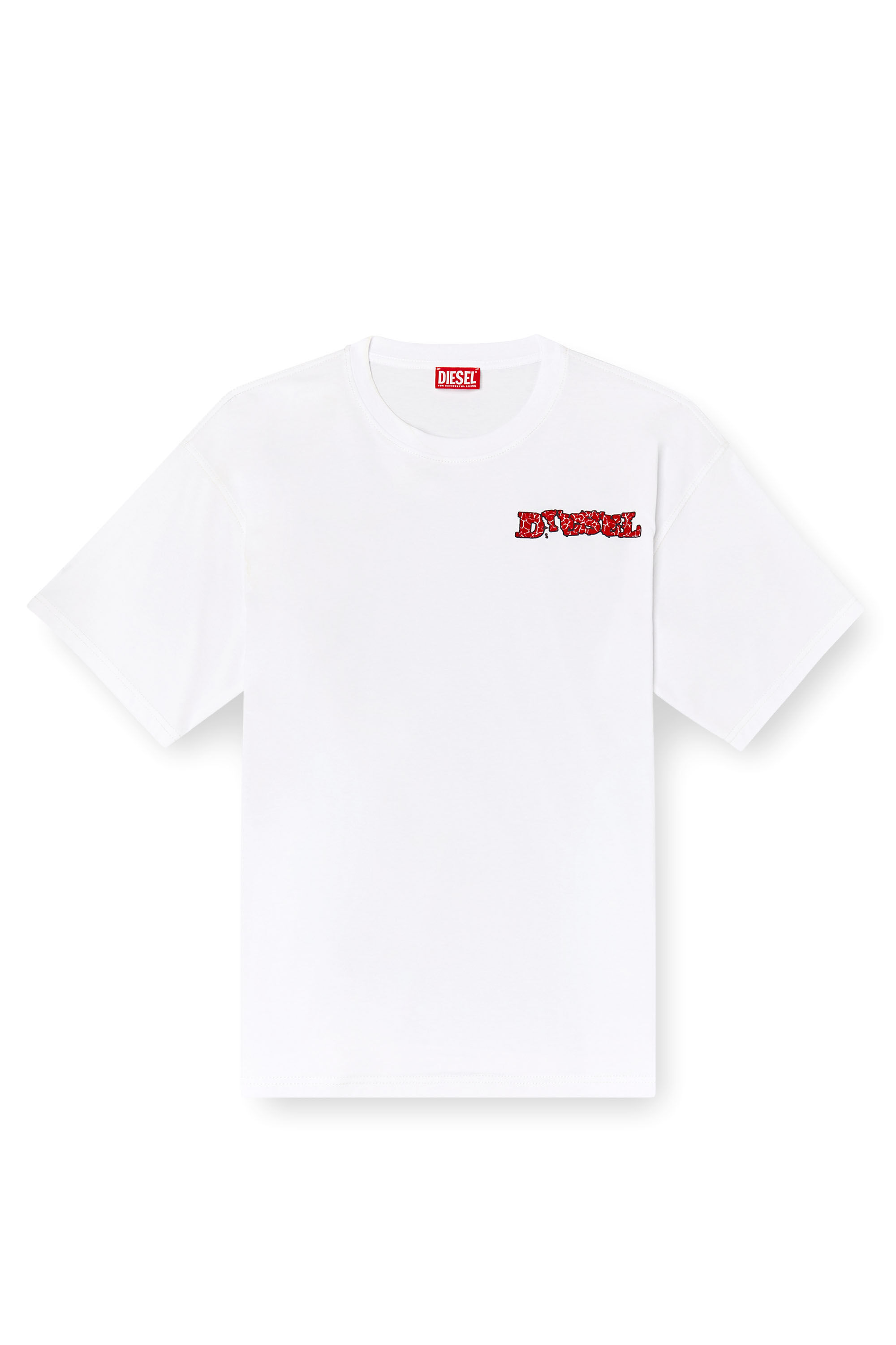 Diesel - T-BOXT-R20, Man's T-shirt with puffy flocked logo in White - 2