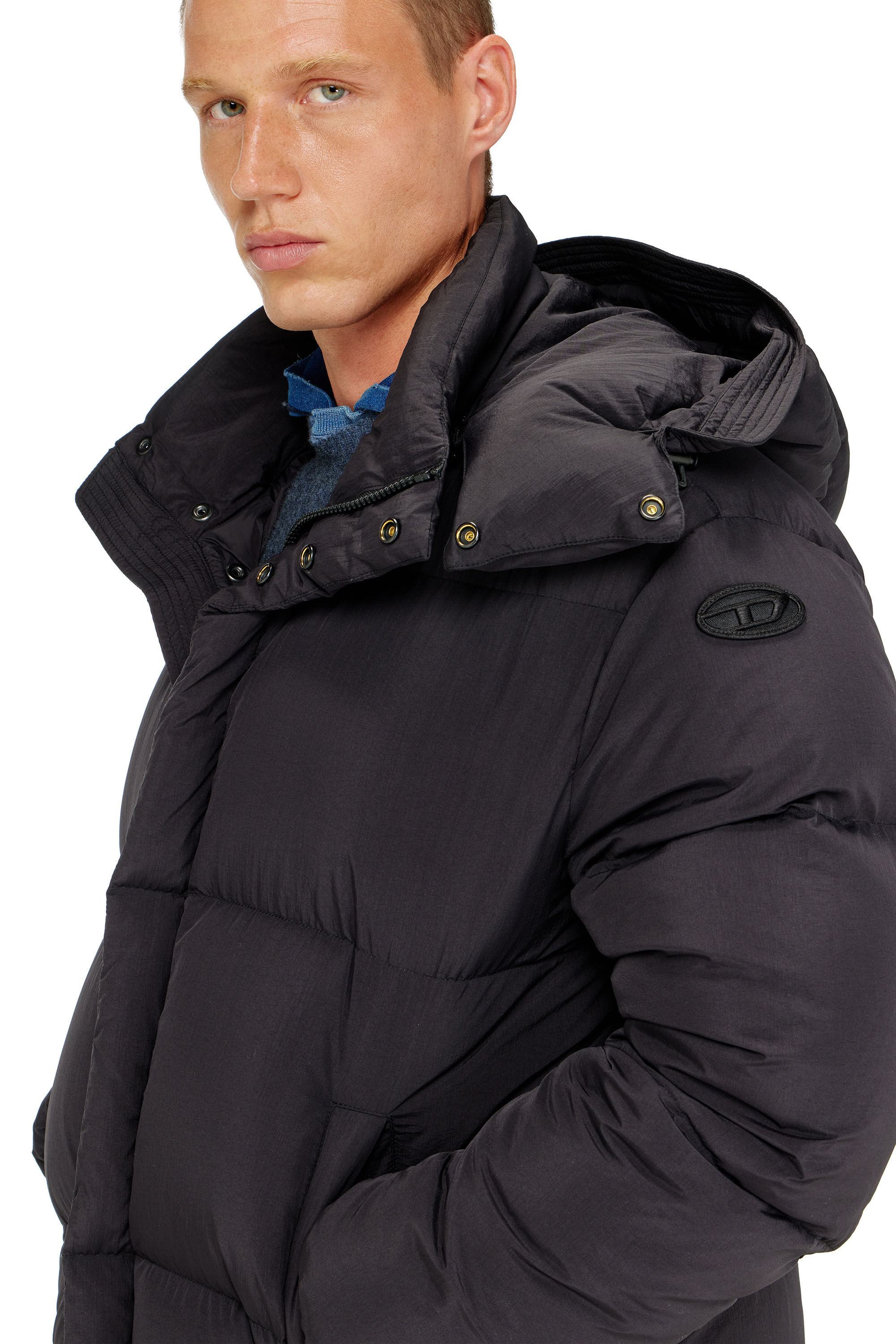 Diesel - W-ROLFYS-WRD, Man's Quilted down jacket in ViralOff&reg; Taslan in Dark grey - 5