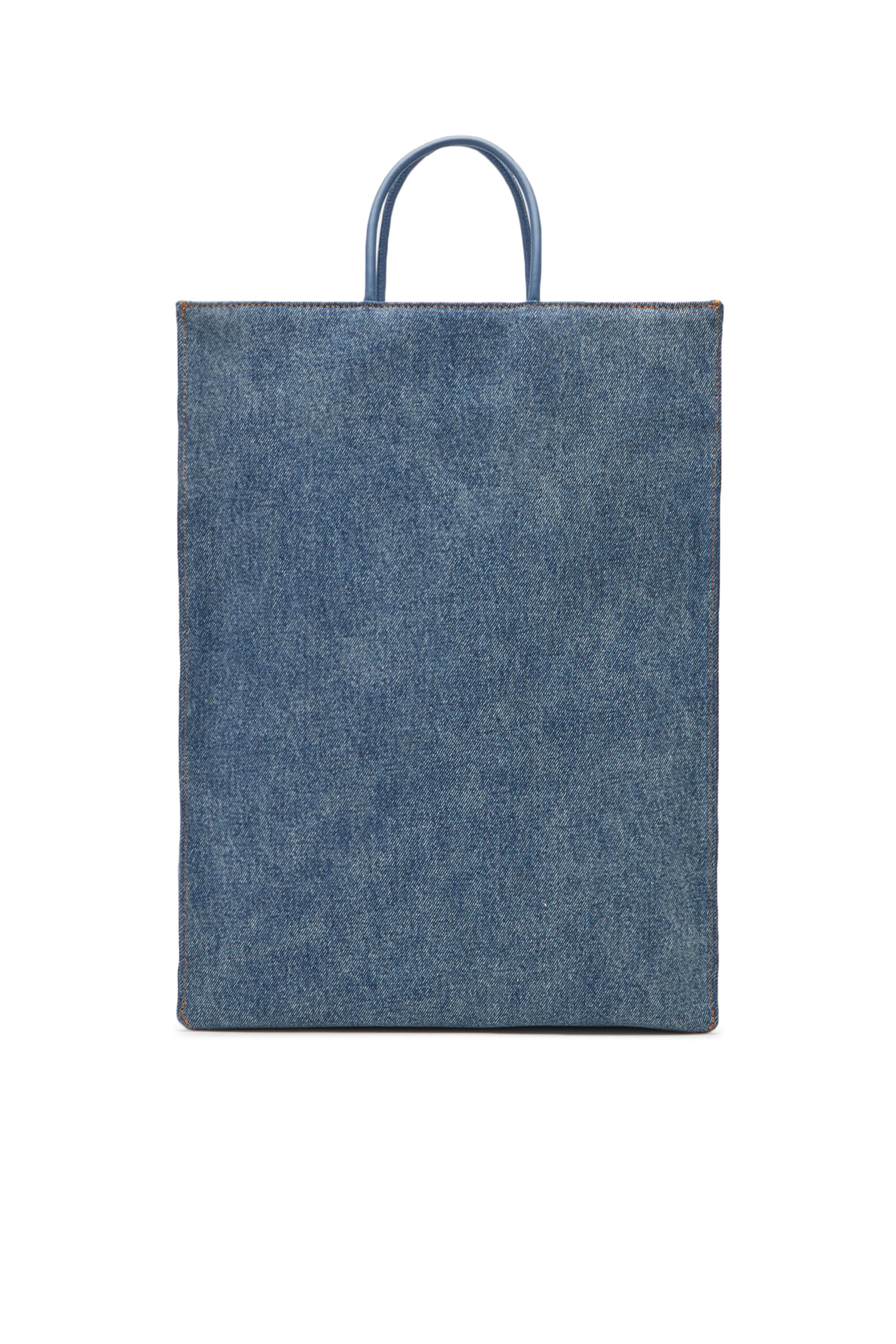 Diesel - DSL SHOPPER 3D L X, Unisex's Dsl Shopper 3D L X - Large tote in overdyed denim in Blue - 3
