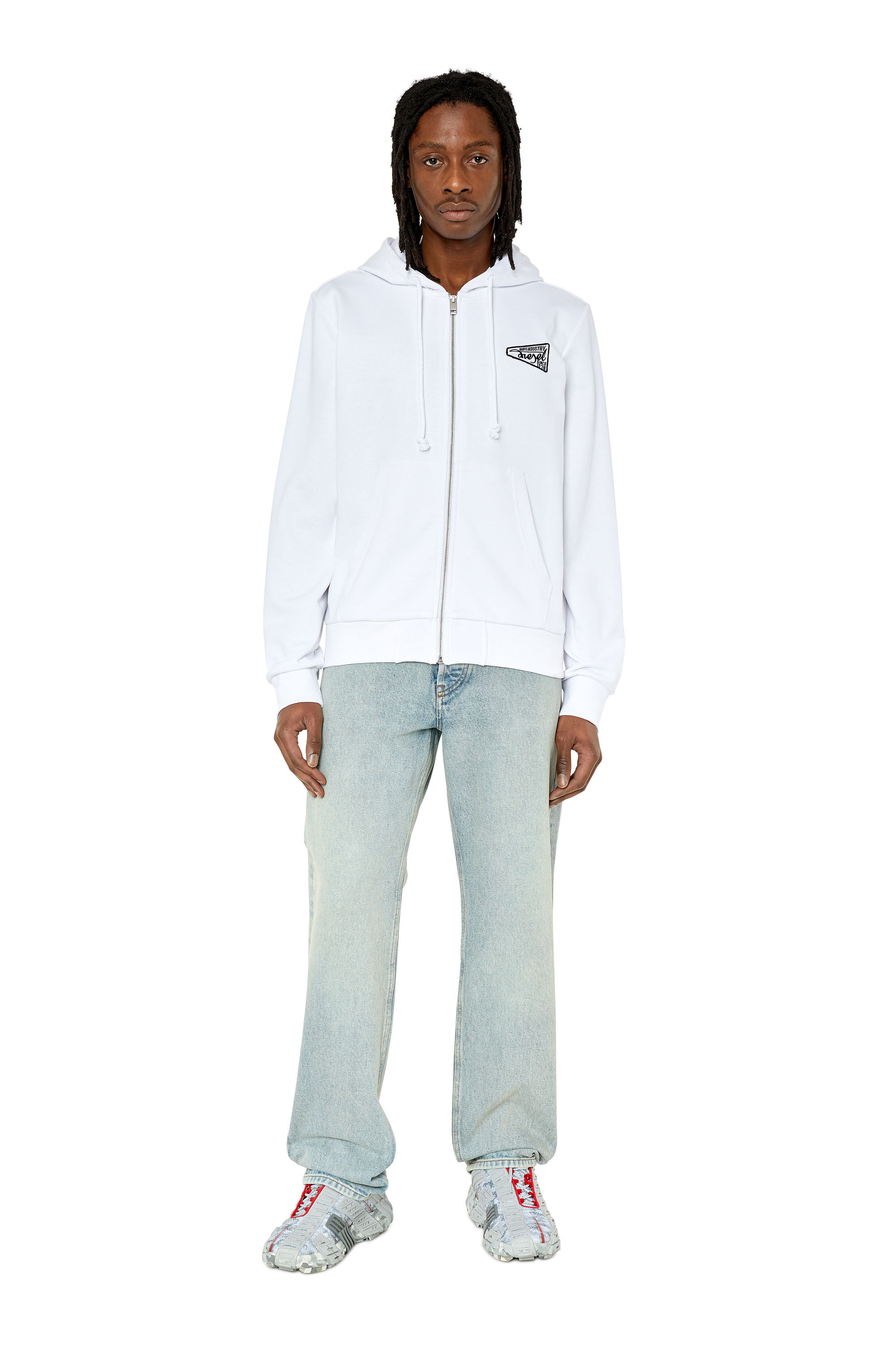 Diesel - S-GINN-HOOD-ZIP-K8, White - Image 1