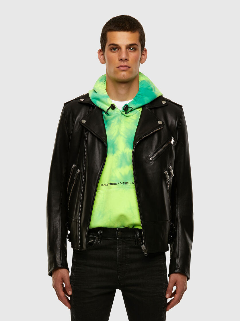 L Garrett Man Biker Jacket In Lamb Leather Diesel