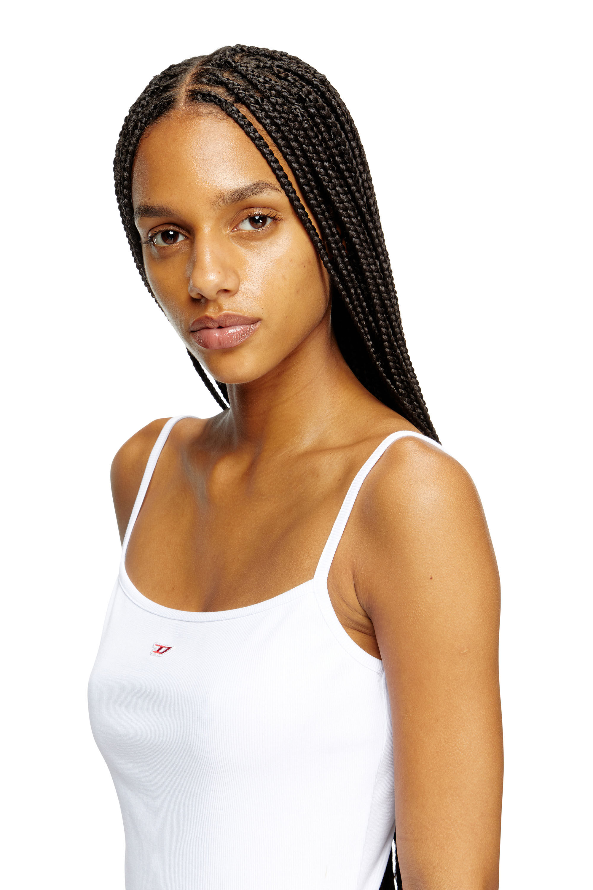 Diesel - D-HOPY-D, Woman's Short slip dress with D logo in White - 5