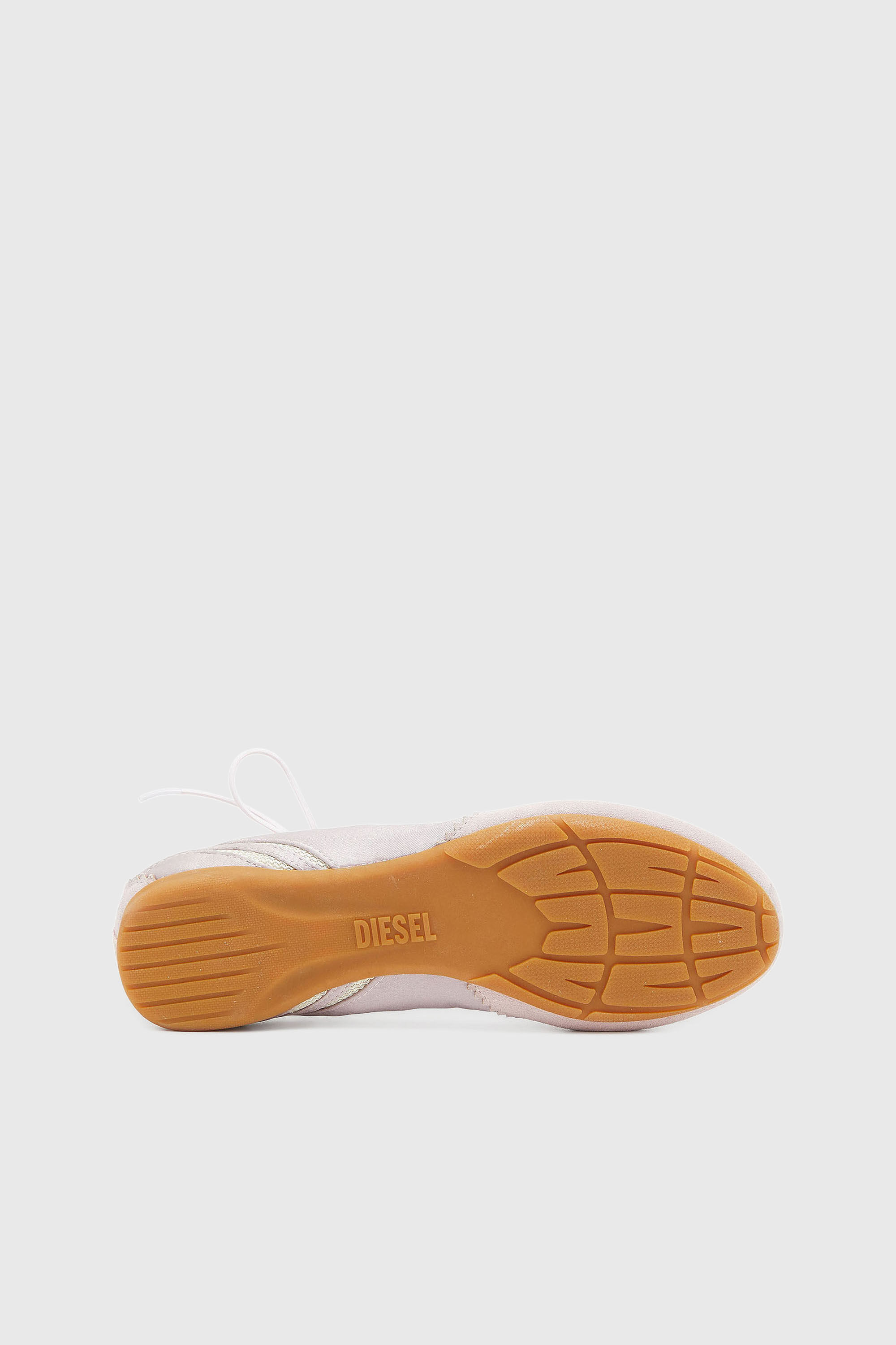 Diesel - D-MILE BALLERINA LACE UP II W, Woman's D-Mile - Lace-up ballerina flats in leather and mesh in Pink - 5