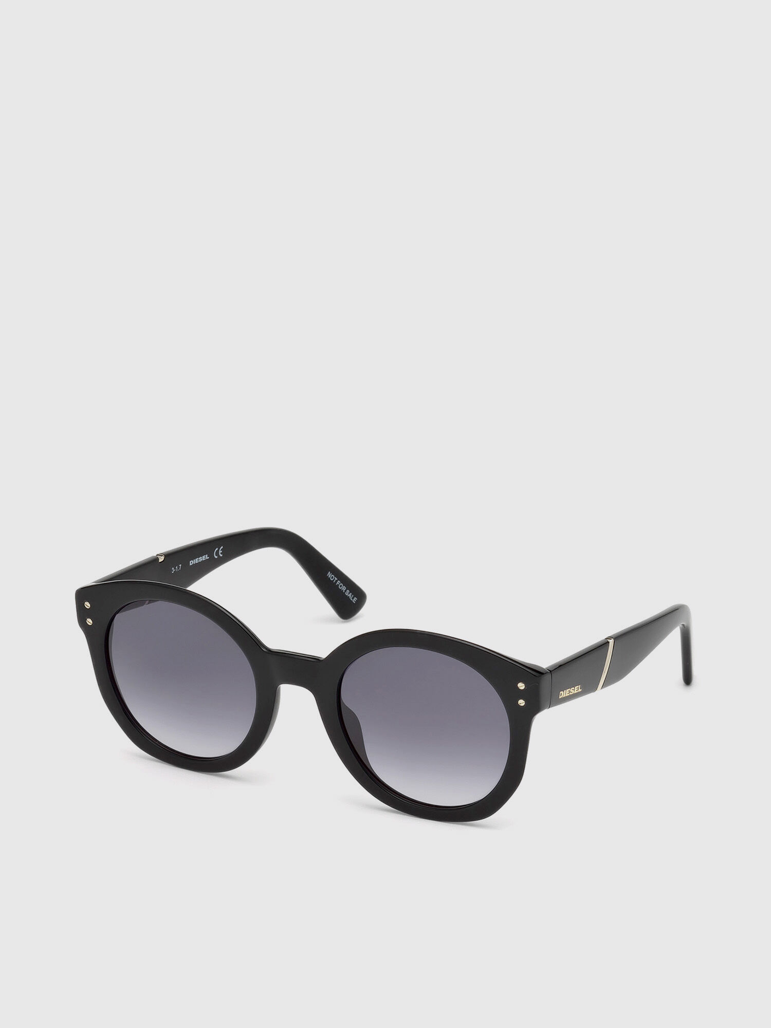 Diesel - DL0252, Woman's Acetate eyewear with wide round shape in Black - 4