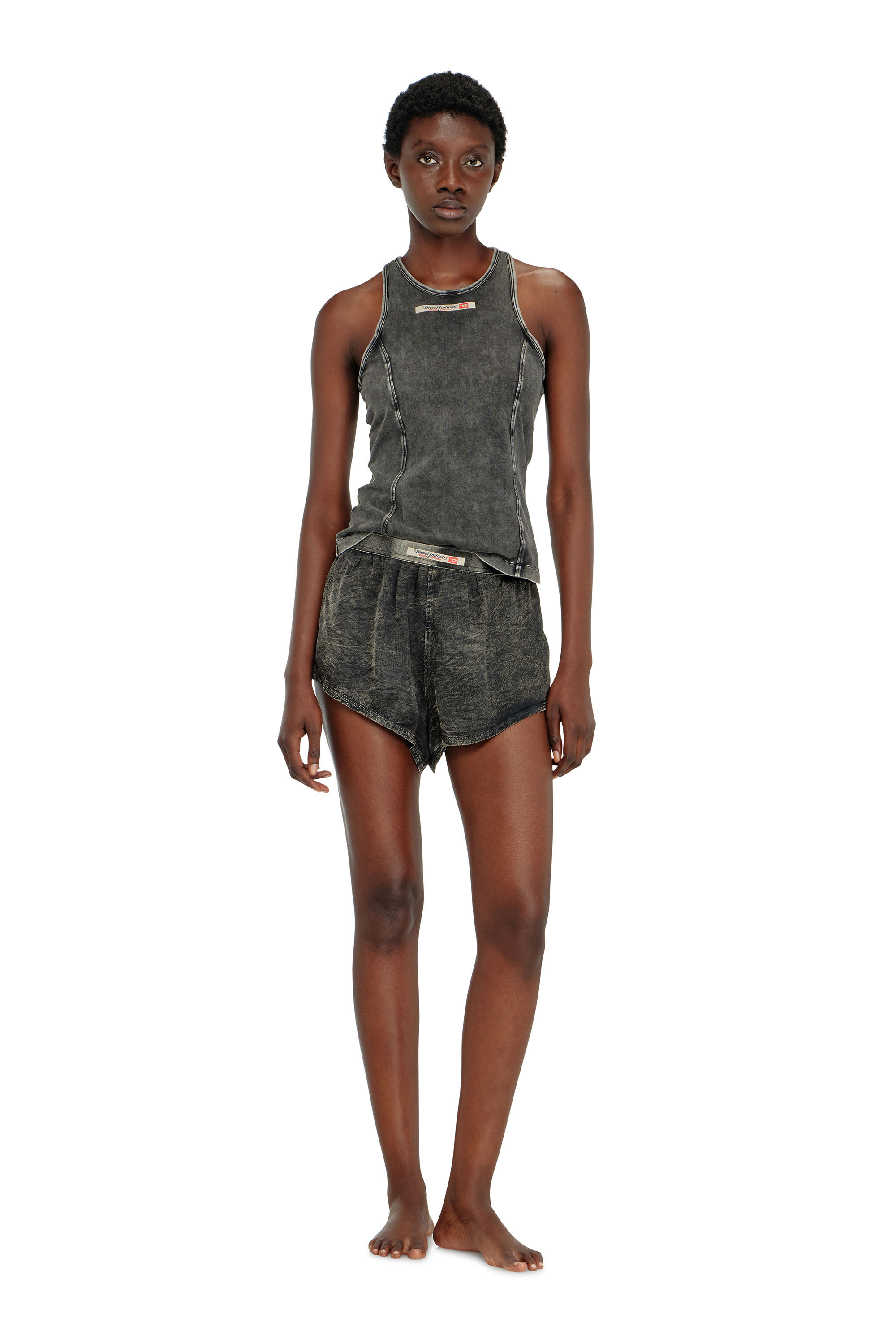 Diesel - IRENE-DNM, Woman's Cotton tank top with treated effect in null - 1