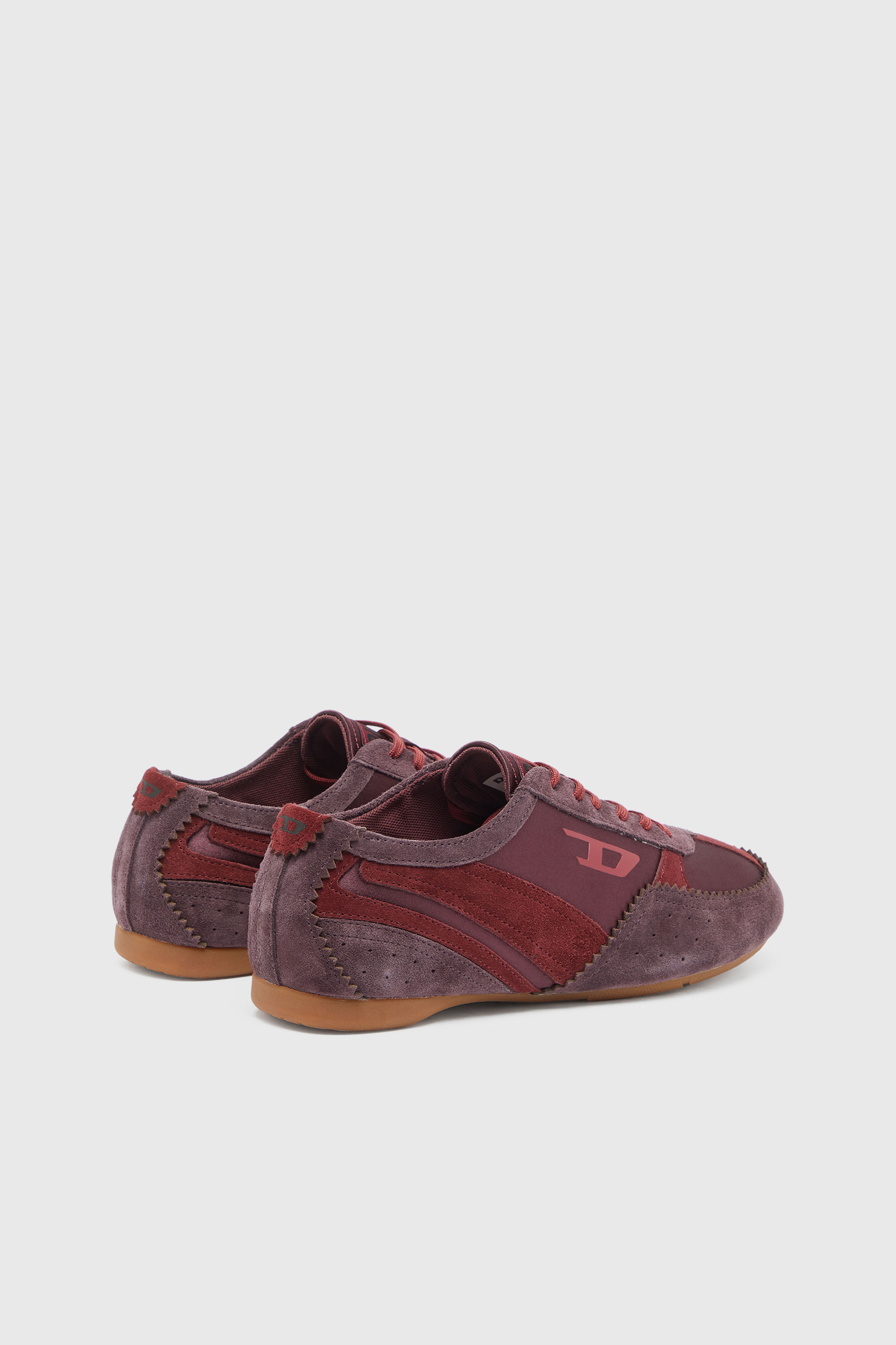 Diesel - D-MILE LOW II W, Woman's D-Mile-Flat sneakers with suede overlays in Burgundy - 3