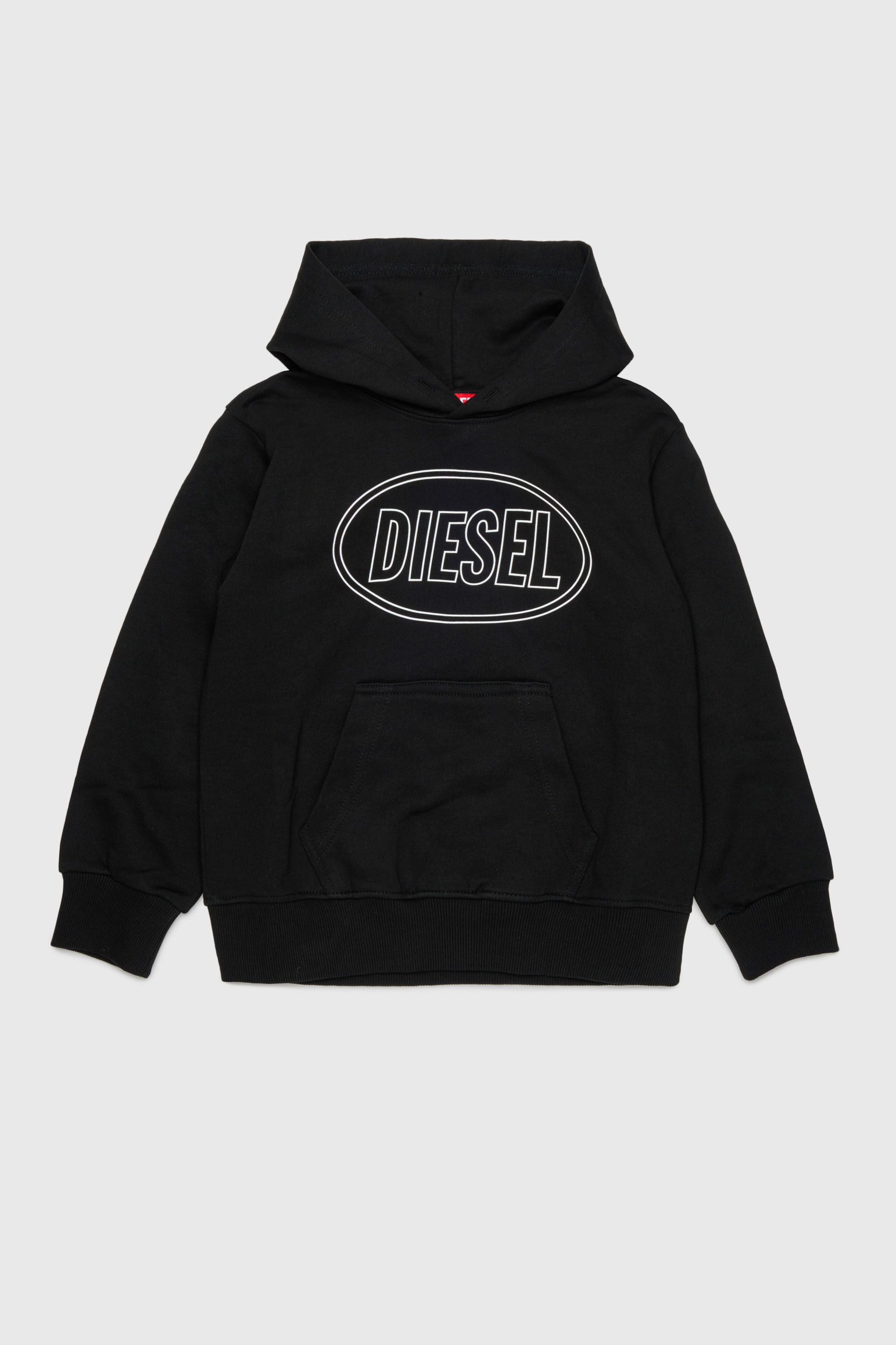 Diesel - SCIRCLEHOOD OVER, Man's Hoodie with Diesel logo print in Black - 1
