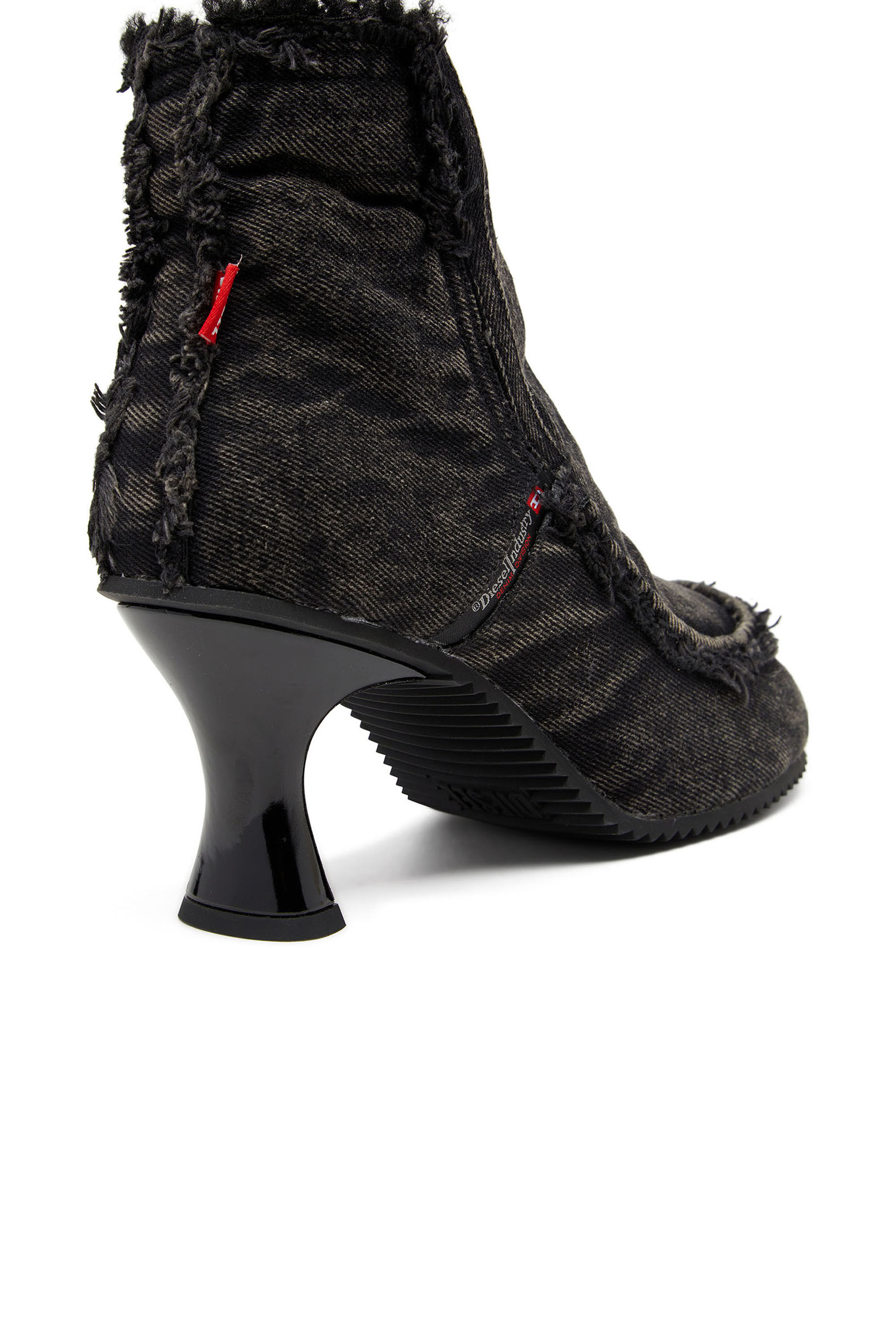 Diesel - D-WOODSTOCK HEEL AB, Woman's D-Woodstock - Denim boots with heel in Black - 5