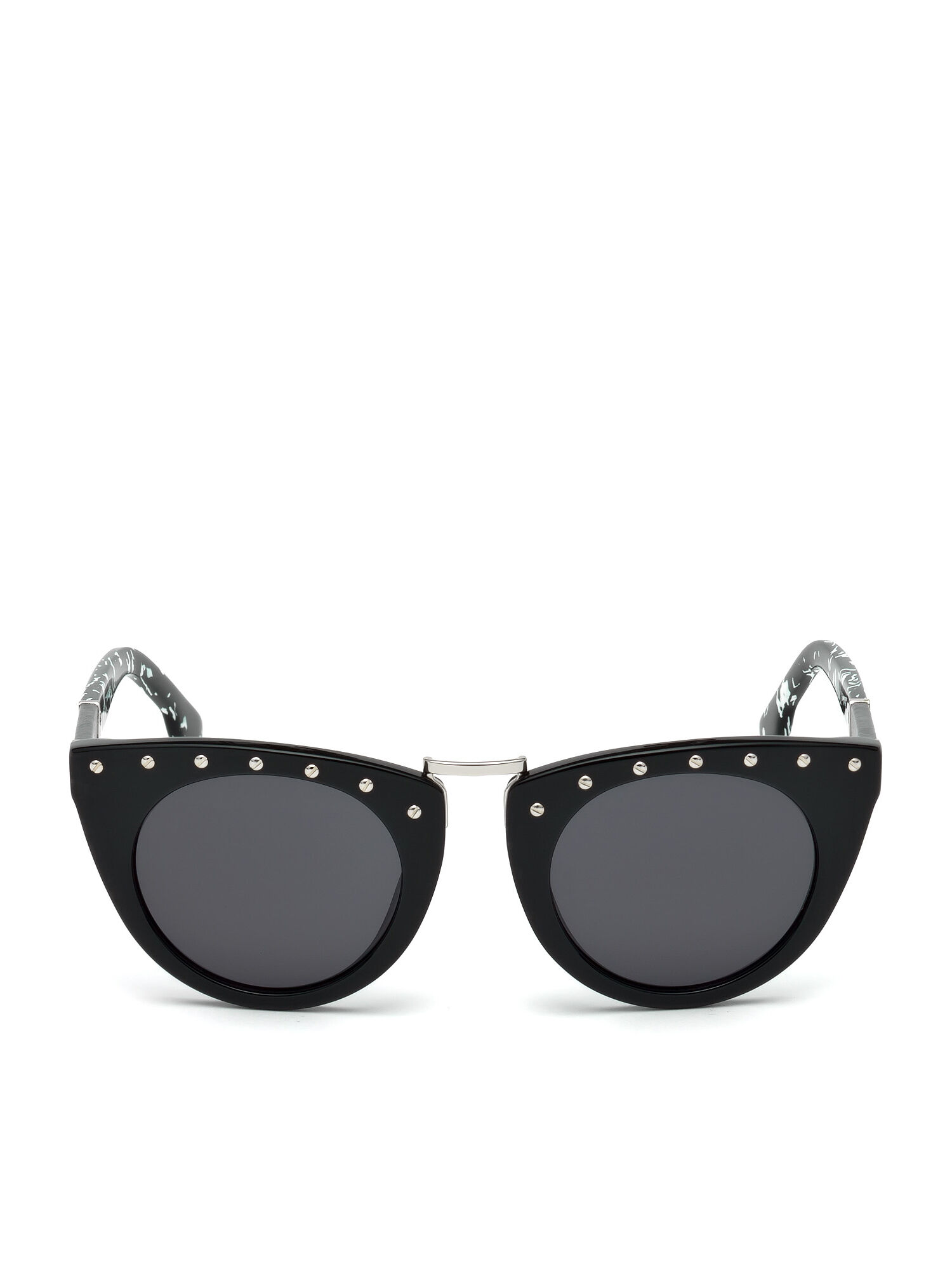 Diesel - DL0211, Woman's Original frame eyewear with leather insert in Black - 1