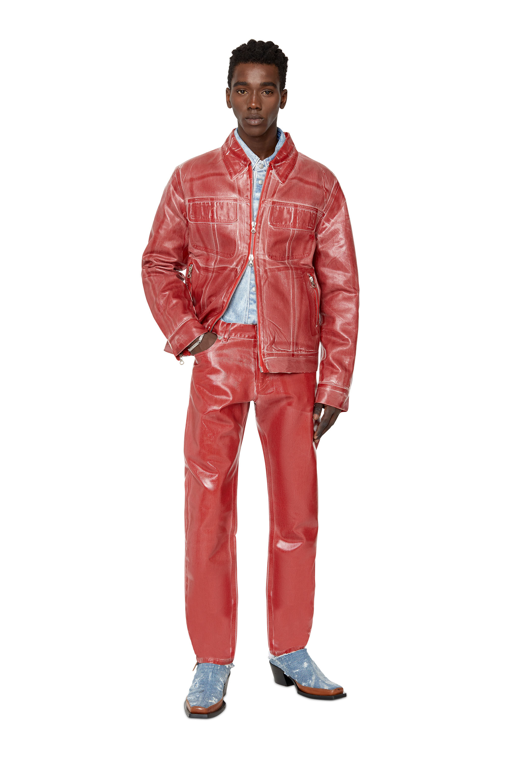 Diesel - 1995 D-Sark 09E50 Straight Jeans, Red - Image 1