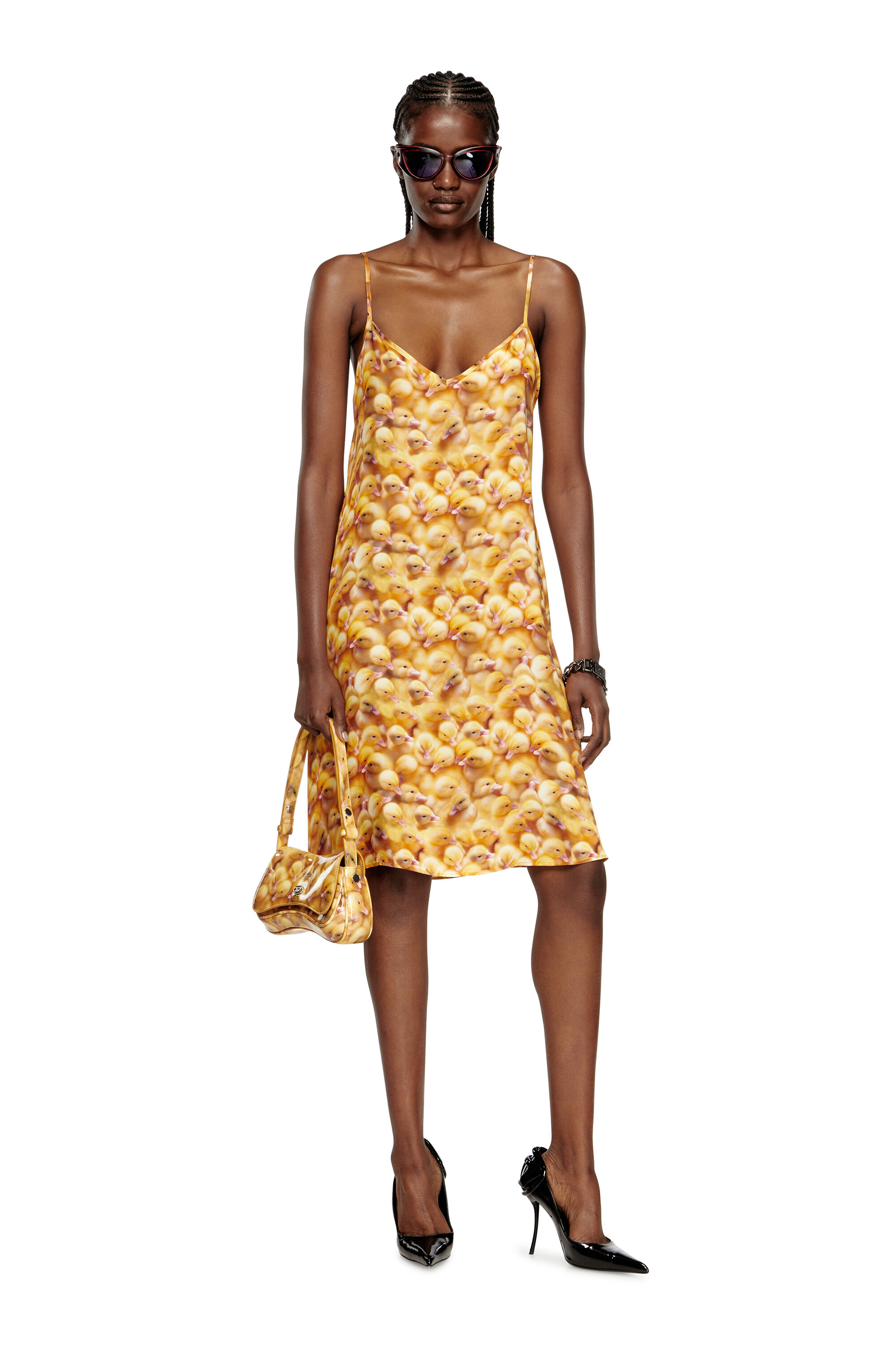 Diesel - PLAY CLUTCH, Woman's Play-Glossy clutch with print in Yellow - 6