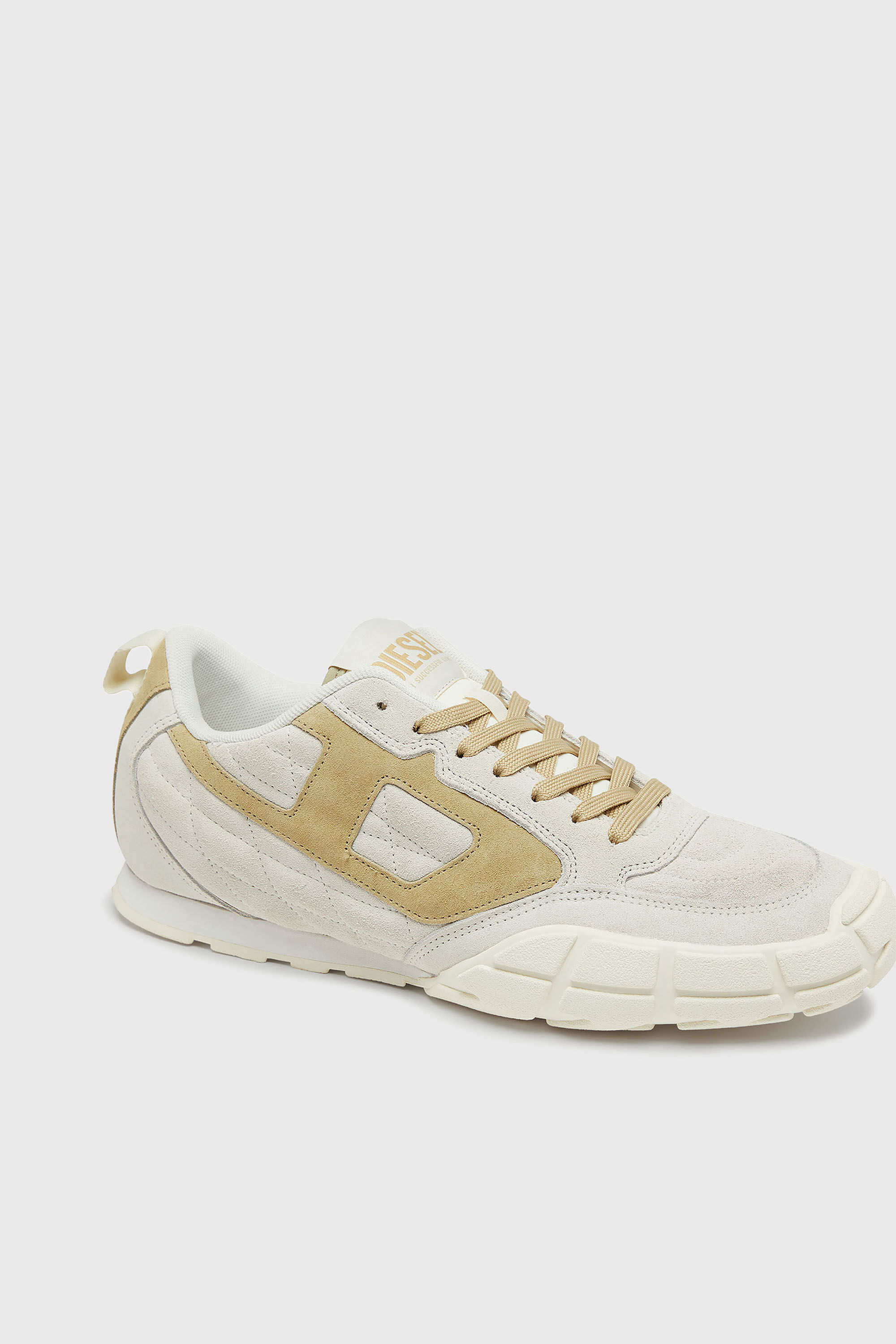 Diesel - S-PAGODHA LOW W, Woman's S-Pagodha-Quilted suede sneakers in White/Brown - 6
