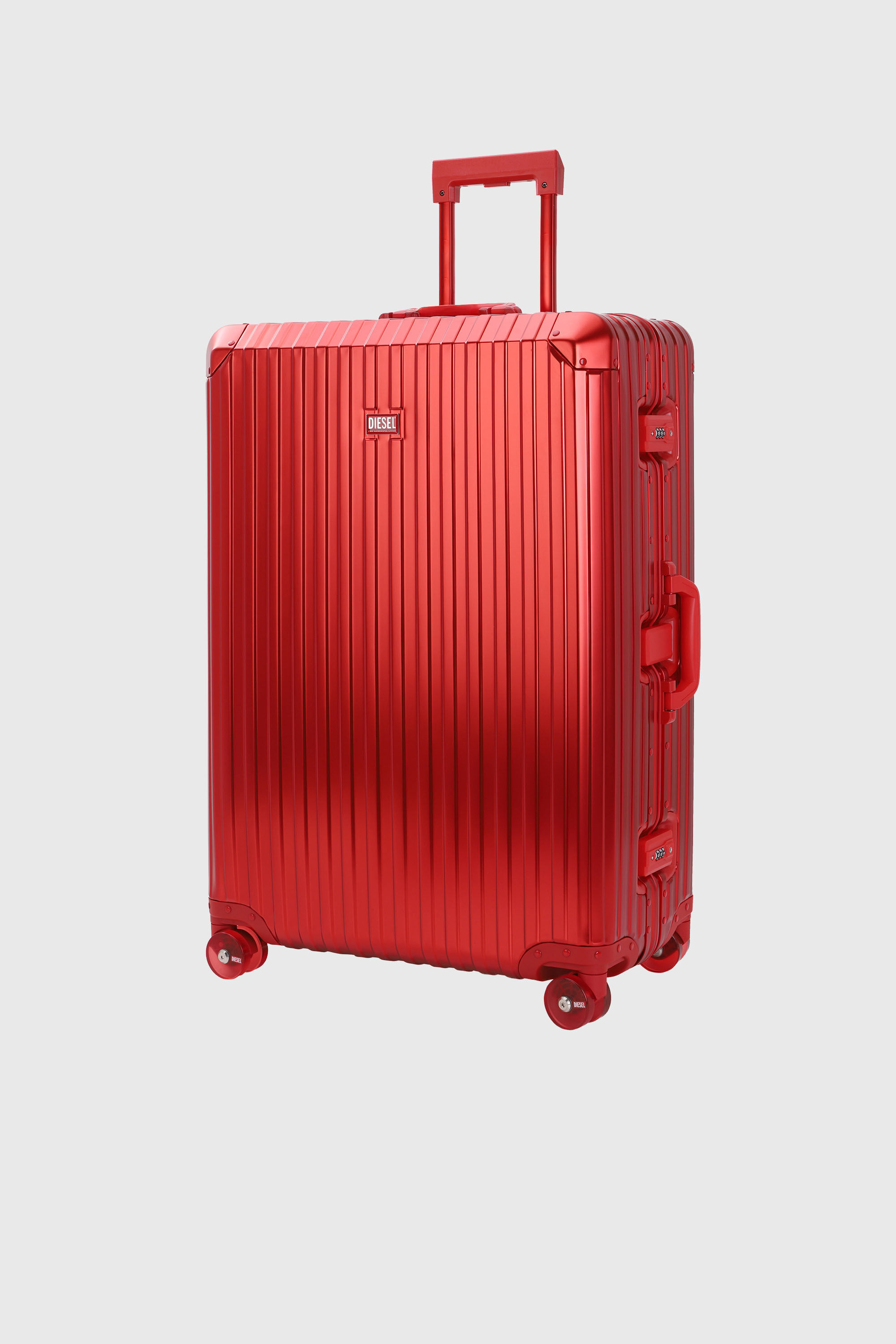 Diesel - DIESEL ALUMINUM TROLLEY- DSL002, Unisex's Aluminum suitcase size L in Red - 5