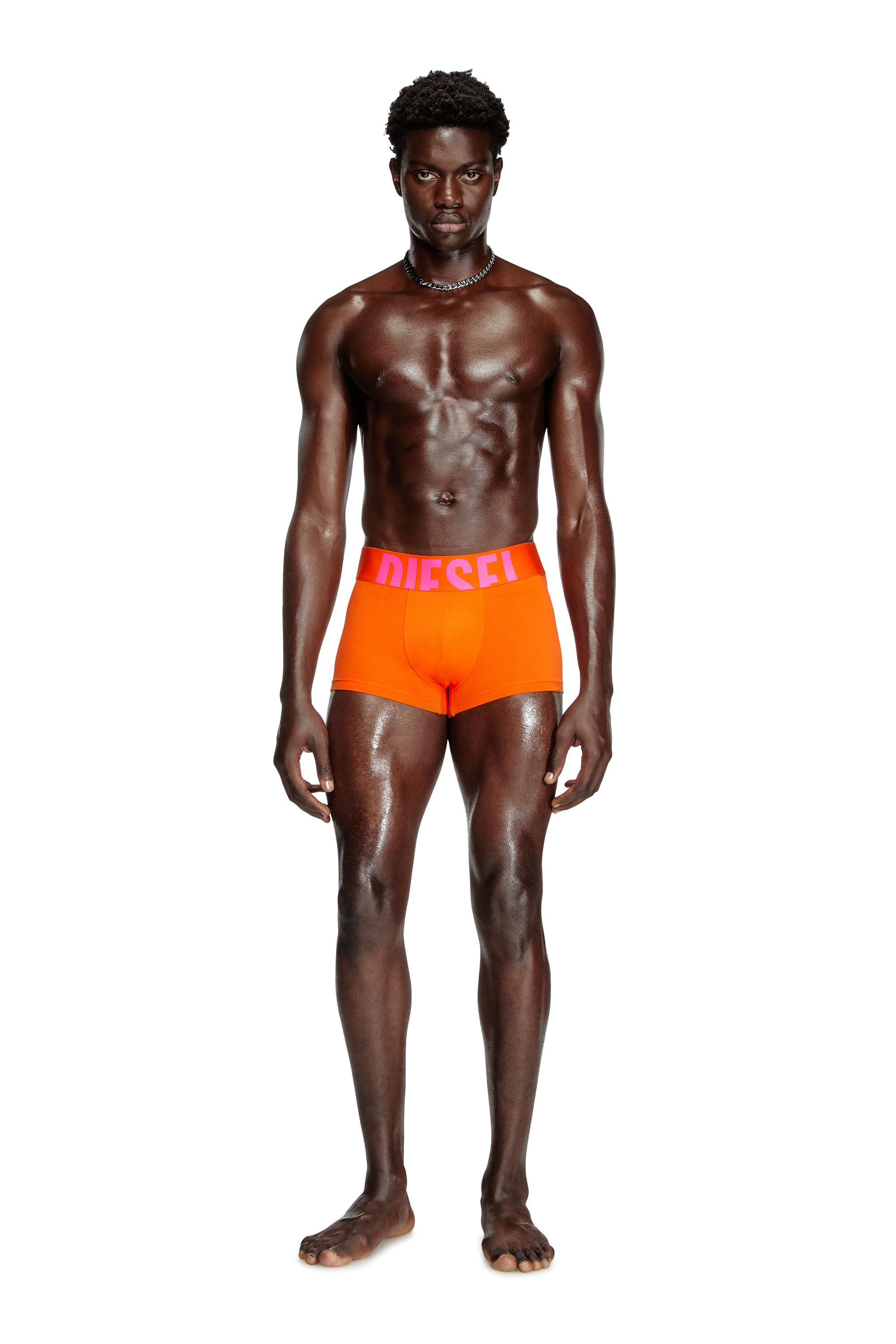 Diesel - UMBX-DAMIENTHREEPACK-5.5EL, Man's Three-pack boxer briefs in stretch cotton in Orange/Grey - 1