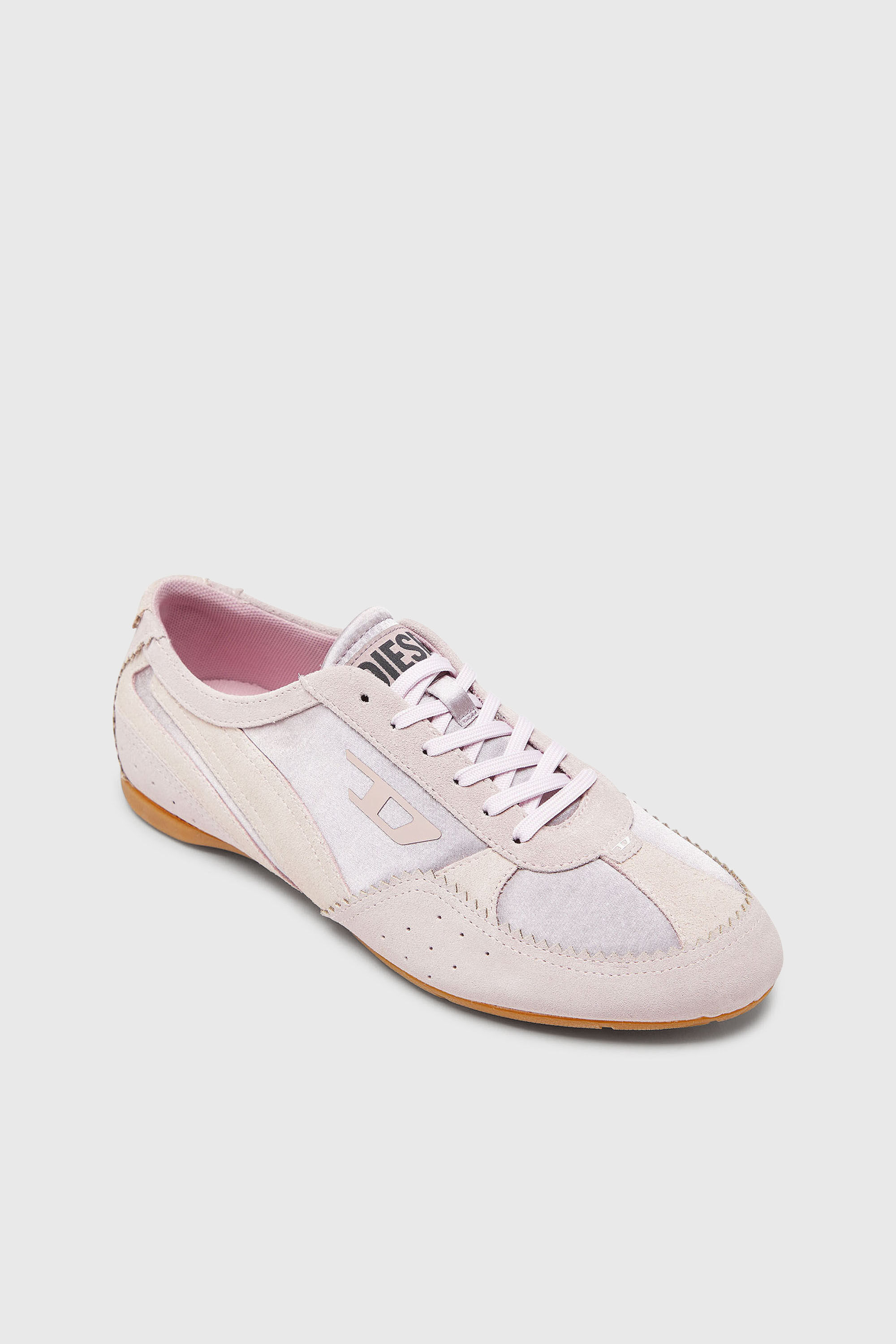 Diesel - D-MILE LOW II W, Woman's D-Mile-Flat sneakers with suede overlays in Pink - 6