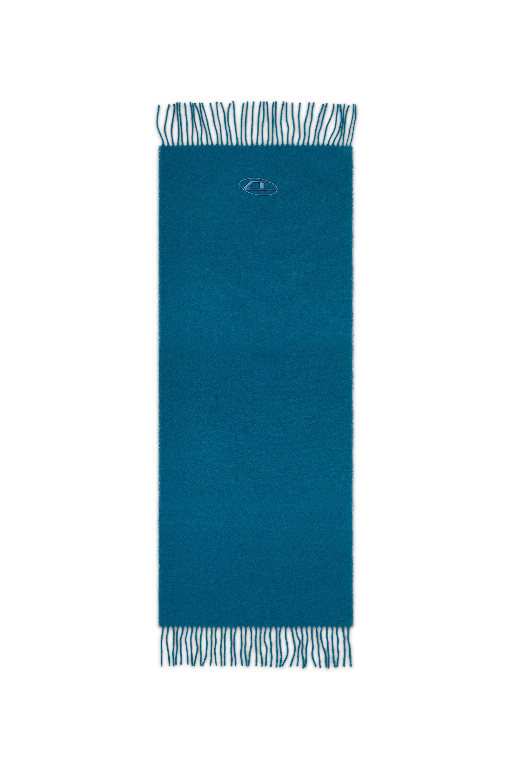 Diesel - S-IMON-D-LONG, Man's Wool-blend scarf with fringed edges in Blue - 2