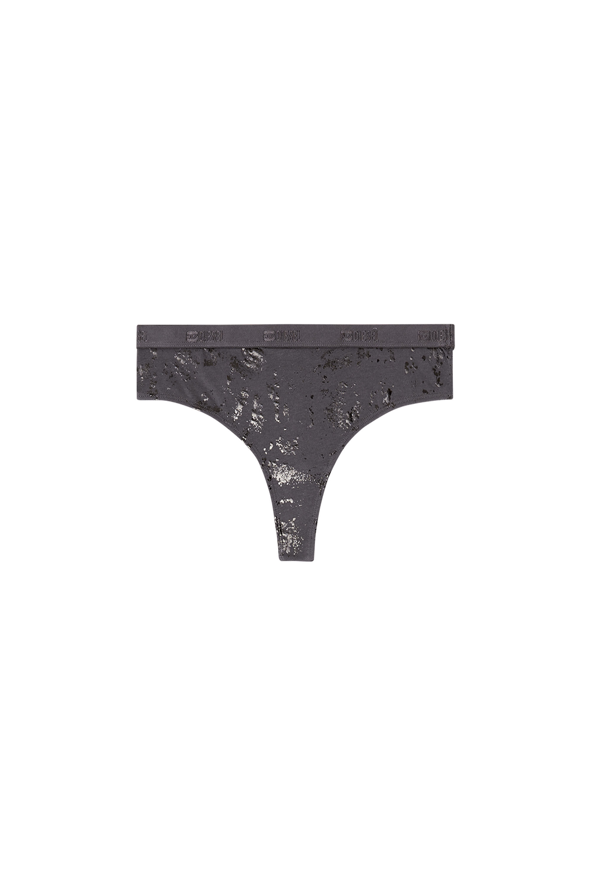 Diesel - STARS-GFT, Woman's Thong in metallic-effect stretch cotton in Grey - 2