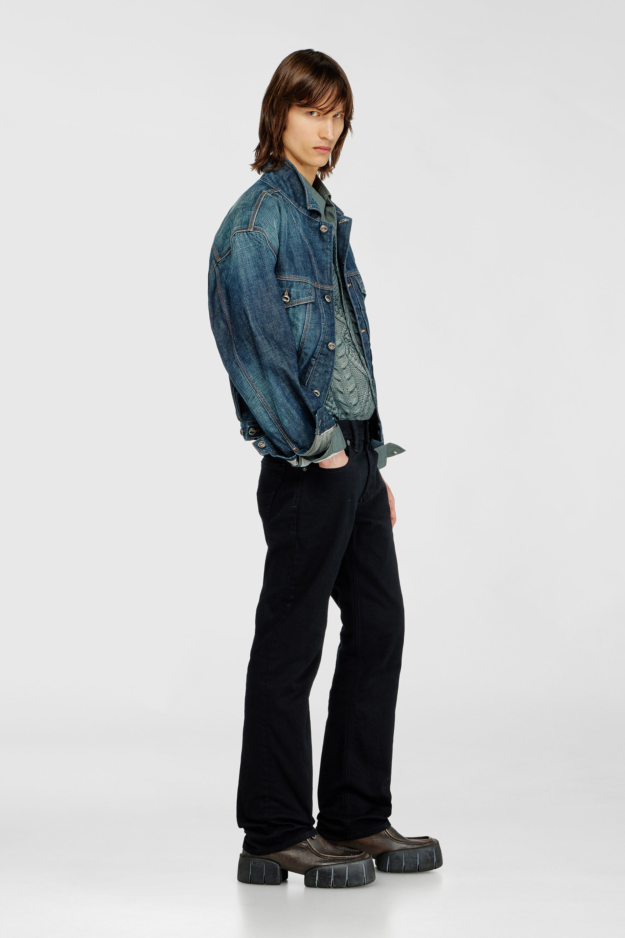 Diesel - Man's Regular Jeans 1985 Larkee 0688H, Black/Dark grey - 2