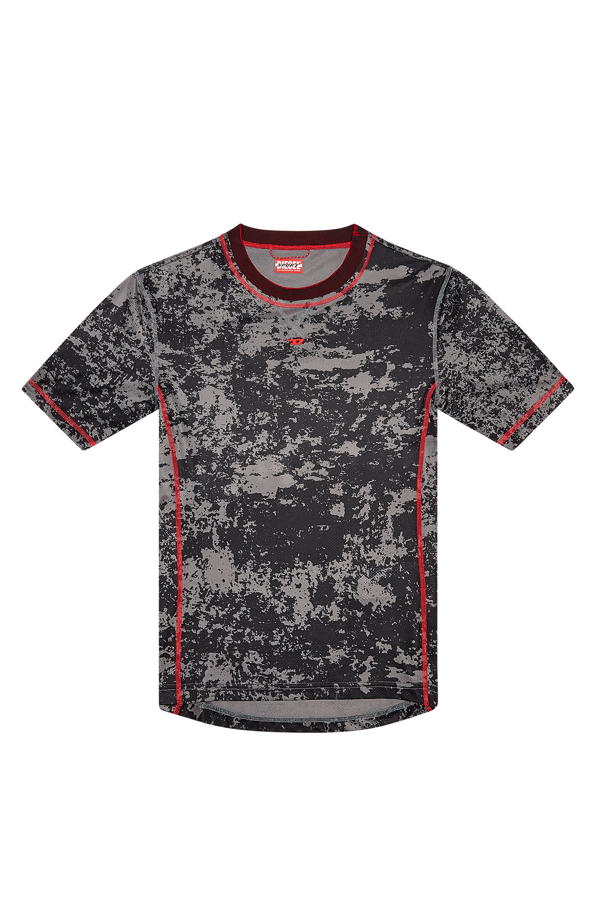 Diesel - AMTEE-GAEL-WT28, Man Camo-jacquard T-shirt with cloudy print in Black - Image 2