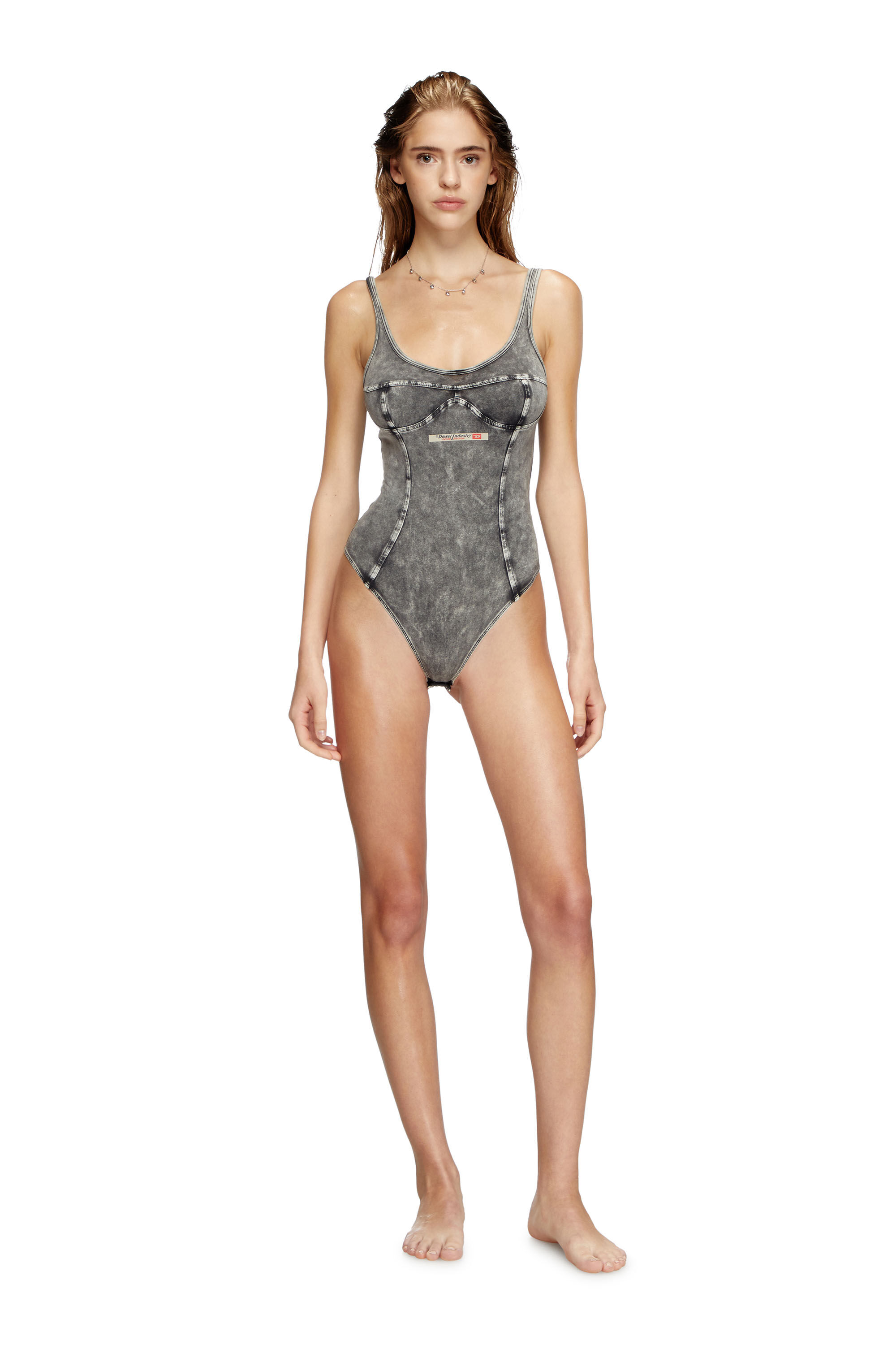 Diesel - UFBY-DENIM-CAMI-BODYSUIT, Dark grey - Image 1