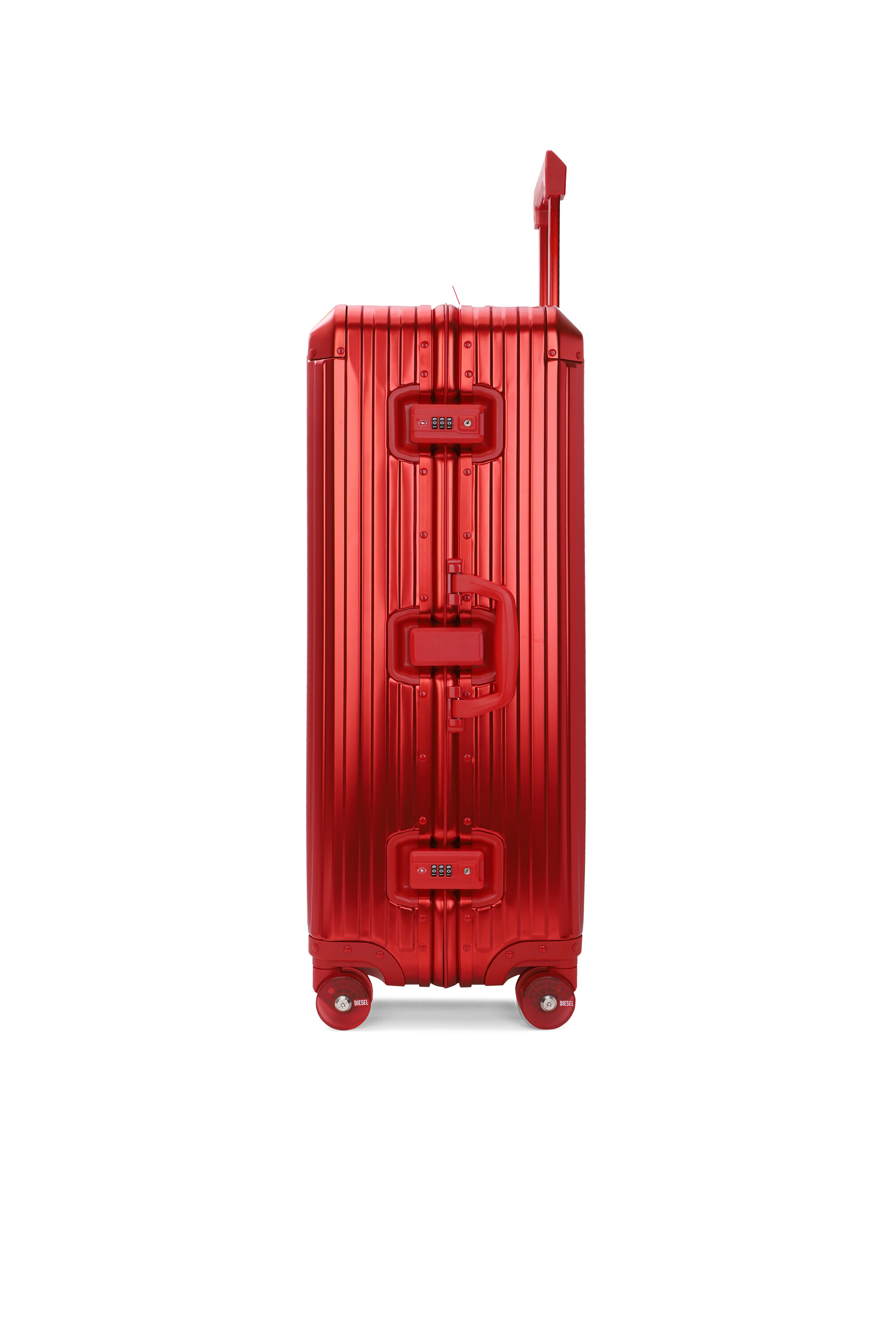 Diesel - DIESEL ALUMINUM TROLLEY- DSL002, Unisex's Aluminum suitcase size L in Red - 3
