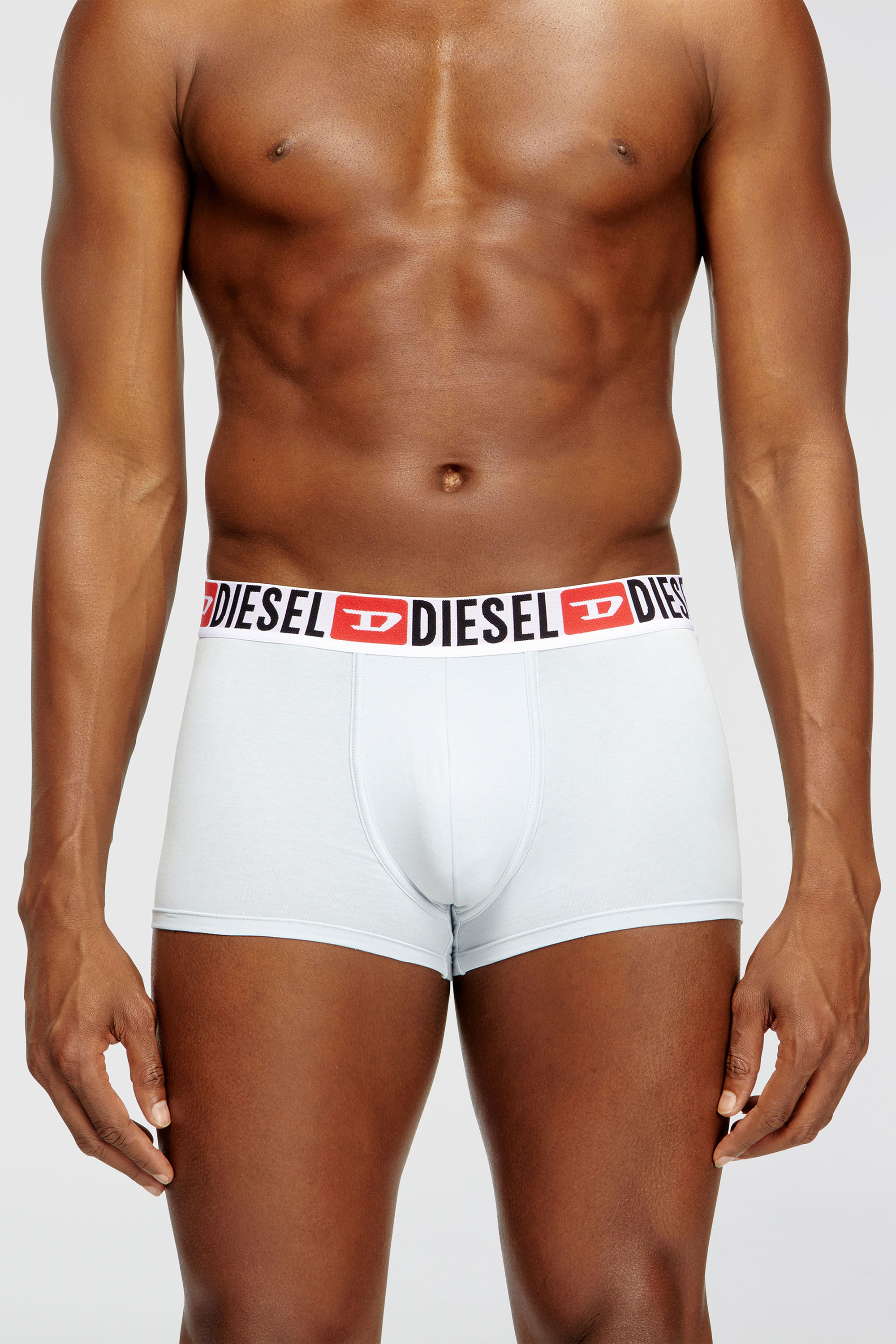 Diesel - UMBX-DAMIENTHREEPACK, Man's Three-pack of all-over logo waist boxers in Light Blue - 3
