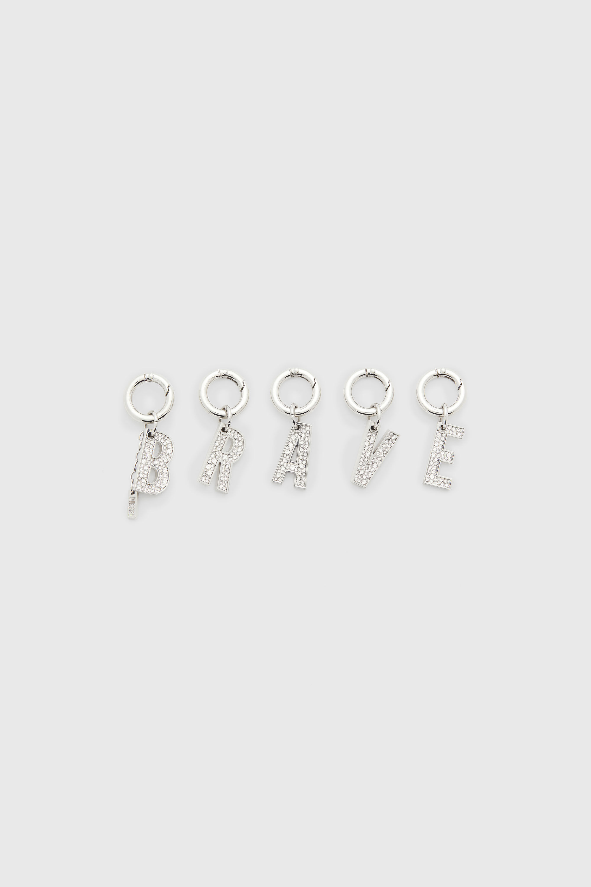 Diesel - CHARM-BRAVE, Woman's Metal BRAVE charms with rhinestones in Silver - 1