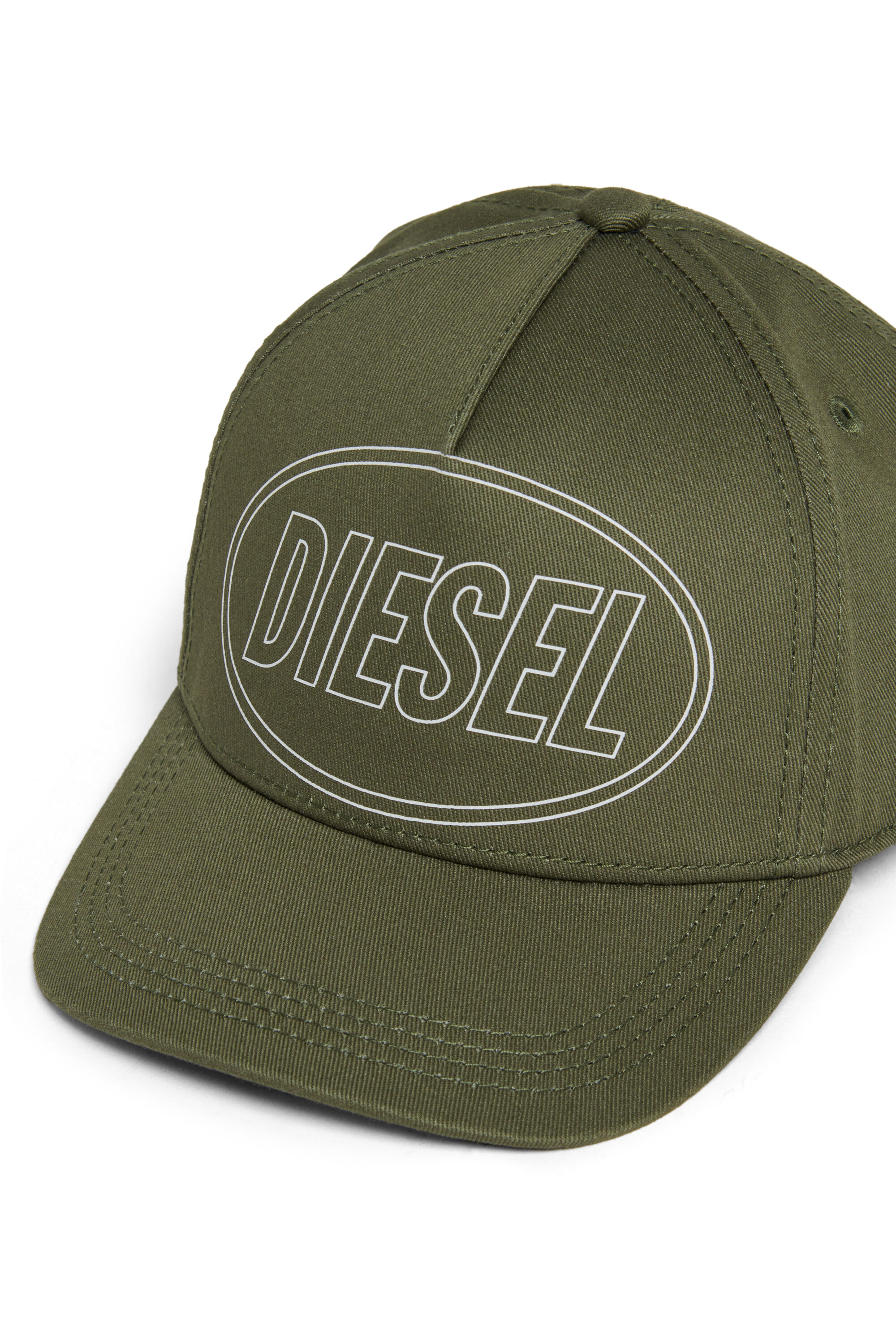 Diesel - FEPSIT, Man's Baseball cap in solid-colour cotton in Military Green - 3