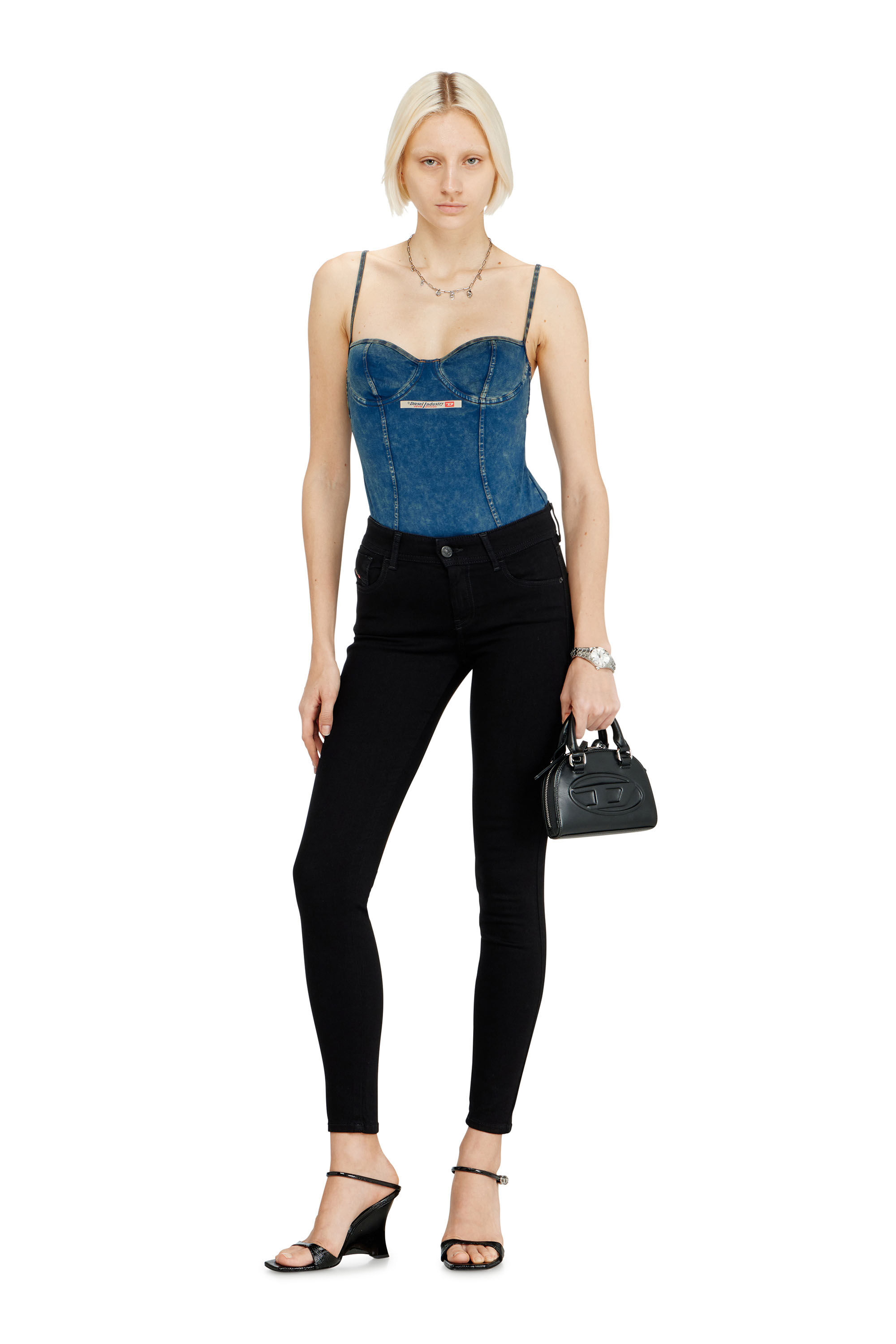 Diesel - Woman's Skinny Jeans 2017 Slandy 069EF, Black/Dark grey - 1