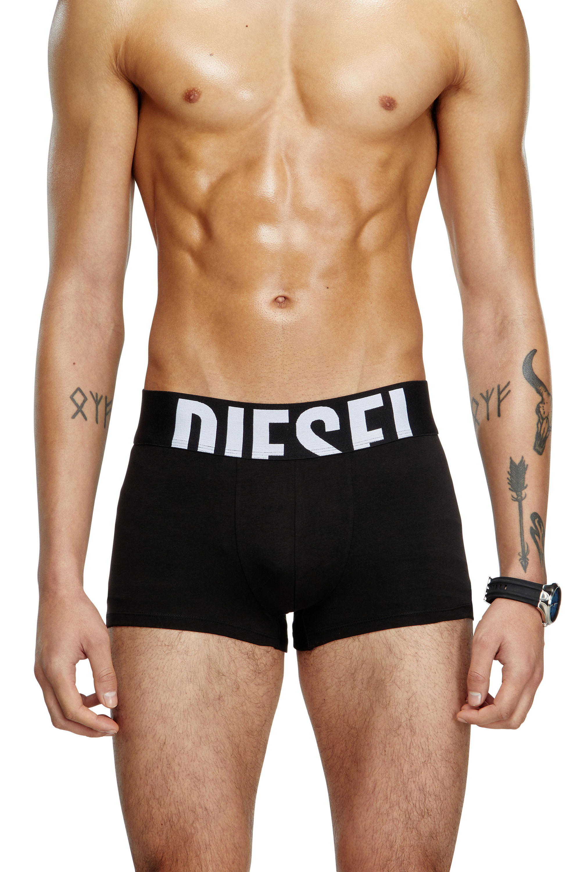 Men's Three-pack boxer briefs in stretch cotton | Black | Diesel