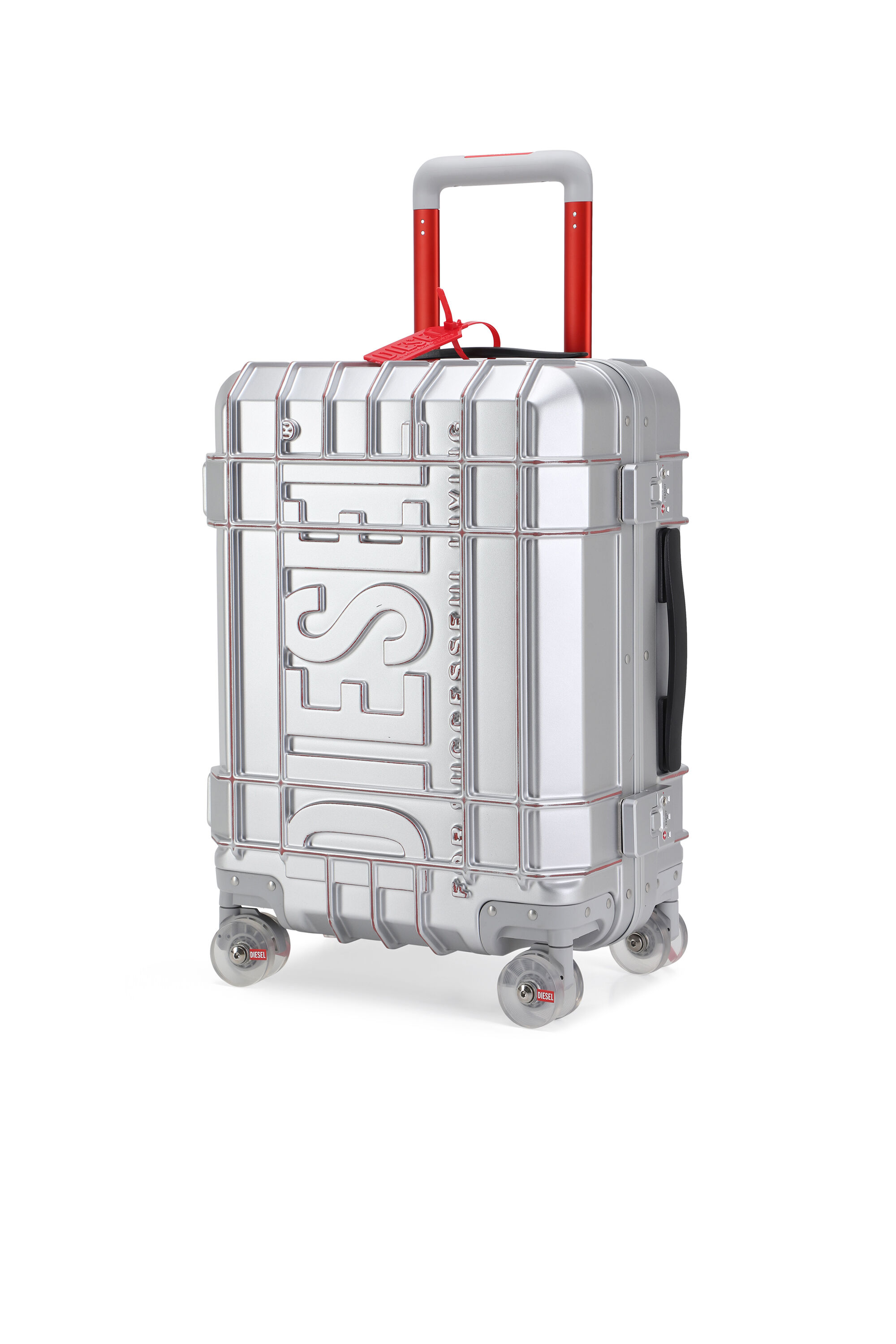Diesel - DIESEL PC STRONG IMAGE TROLLEY- DSL003, Unisex's Rugged carry‑on suitcase 20" in Silver - 5