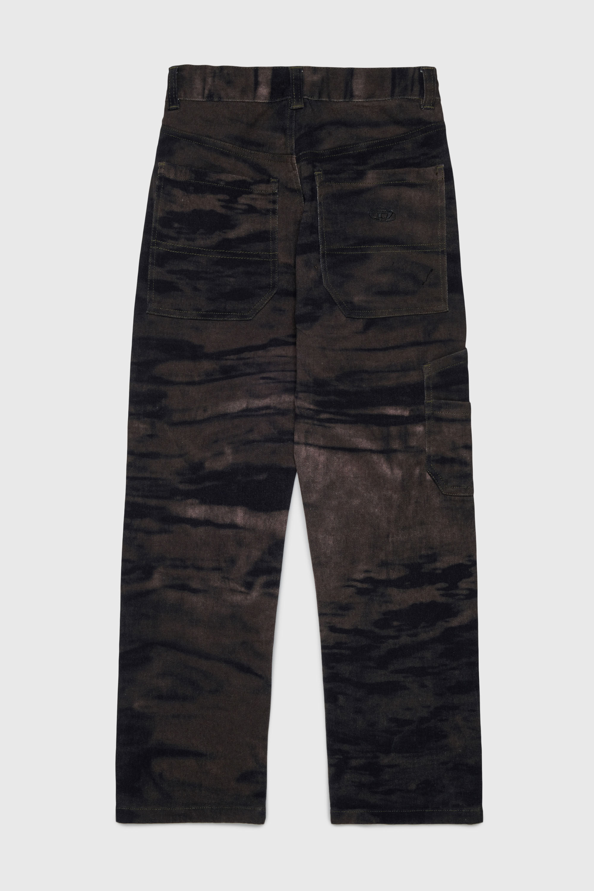 Diesel - PJAKE, Man's Cotton pants in stretch cotton with streaky effect in Green - 2