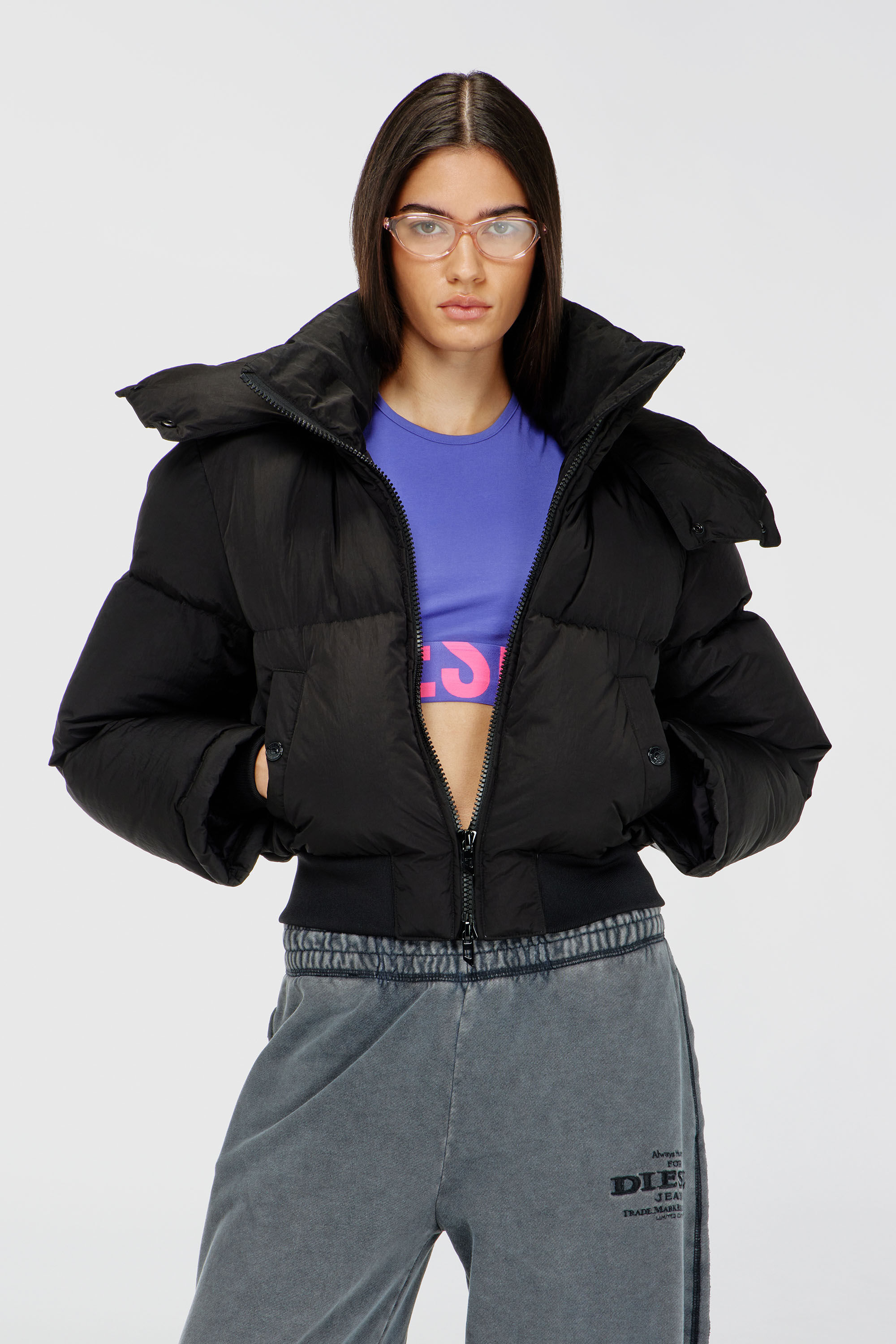 Diesel - ADA-D-POP, Woman's Cropped tank top with cut-off logo in null - 4
