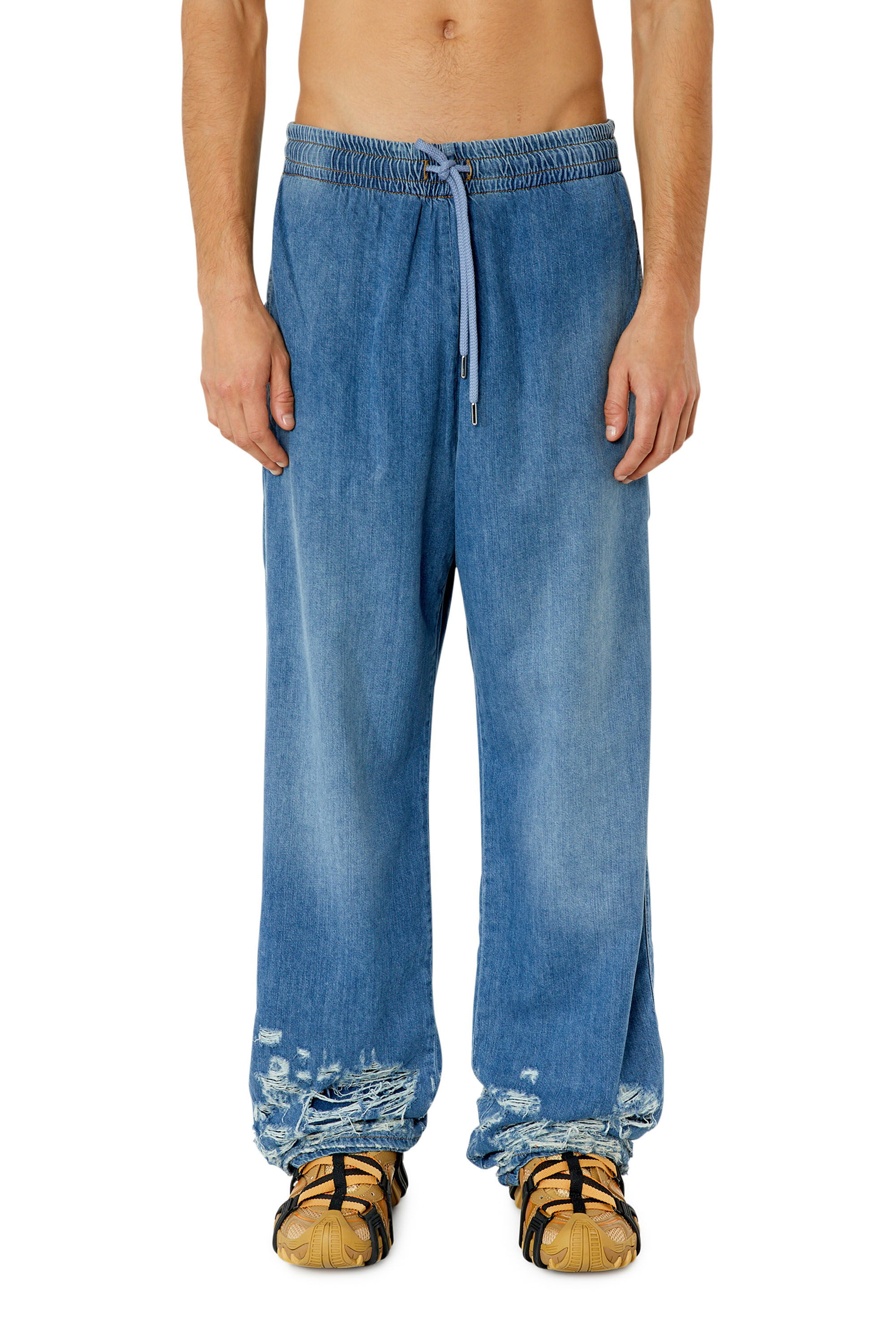 Diesel - D-Martian 0EMAF Straight Jeans, Light Blue - Image 3