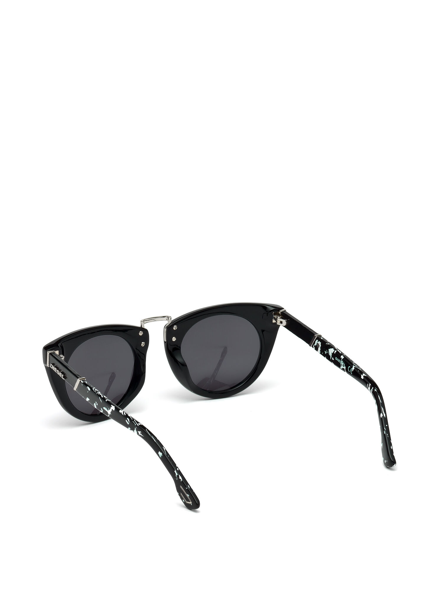 Diesel - DL0211, Woman's Original frame eyewear with leather insert in Black - 2