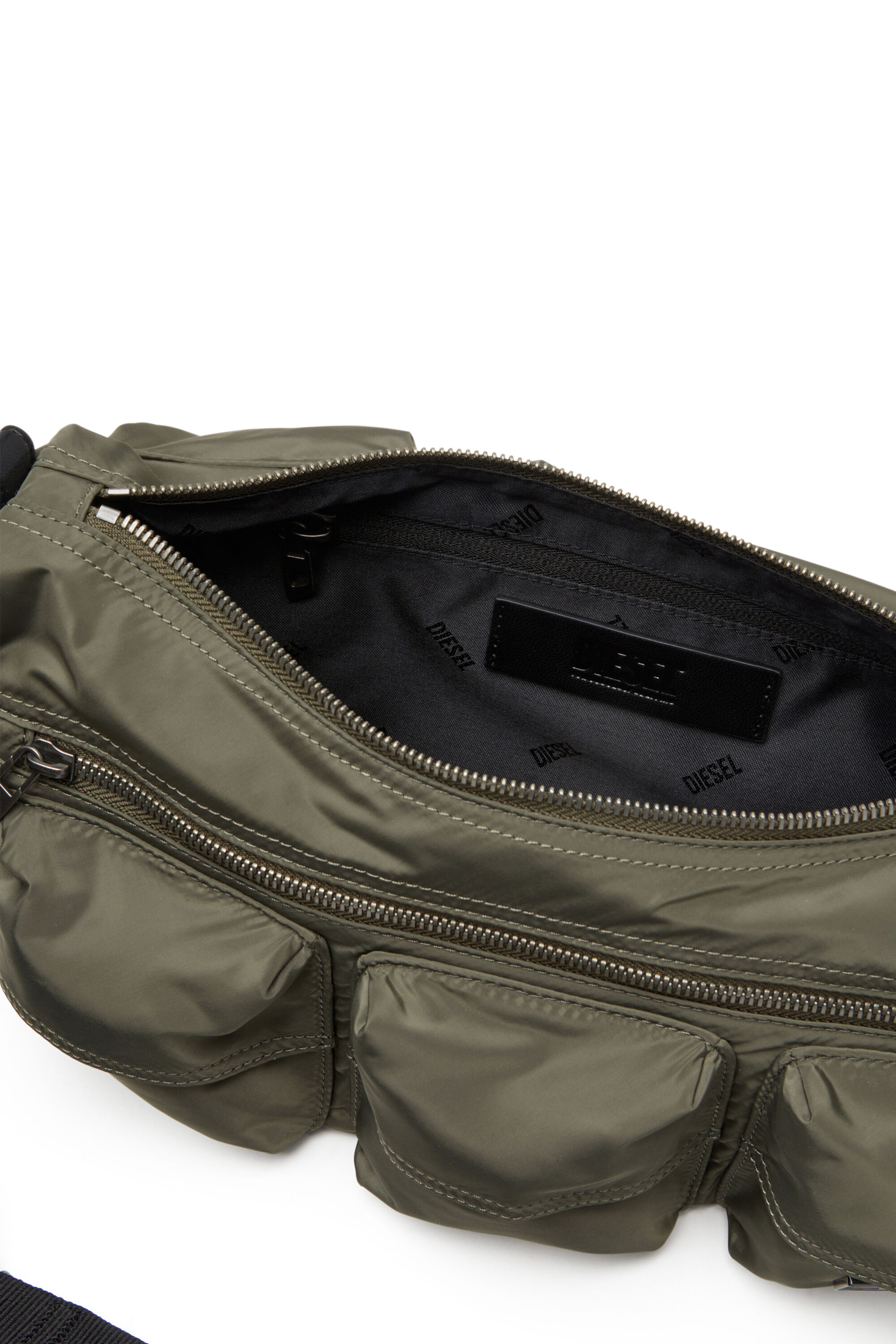Diesel - MULTI-PKTS SHOULDER BAG X, Unisex's Multipocket bag in utilitarian shell in Green - 5