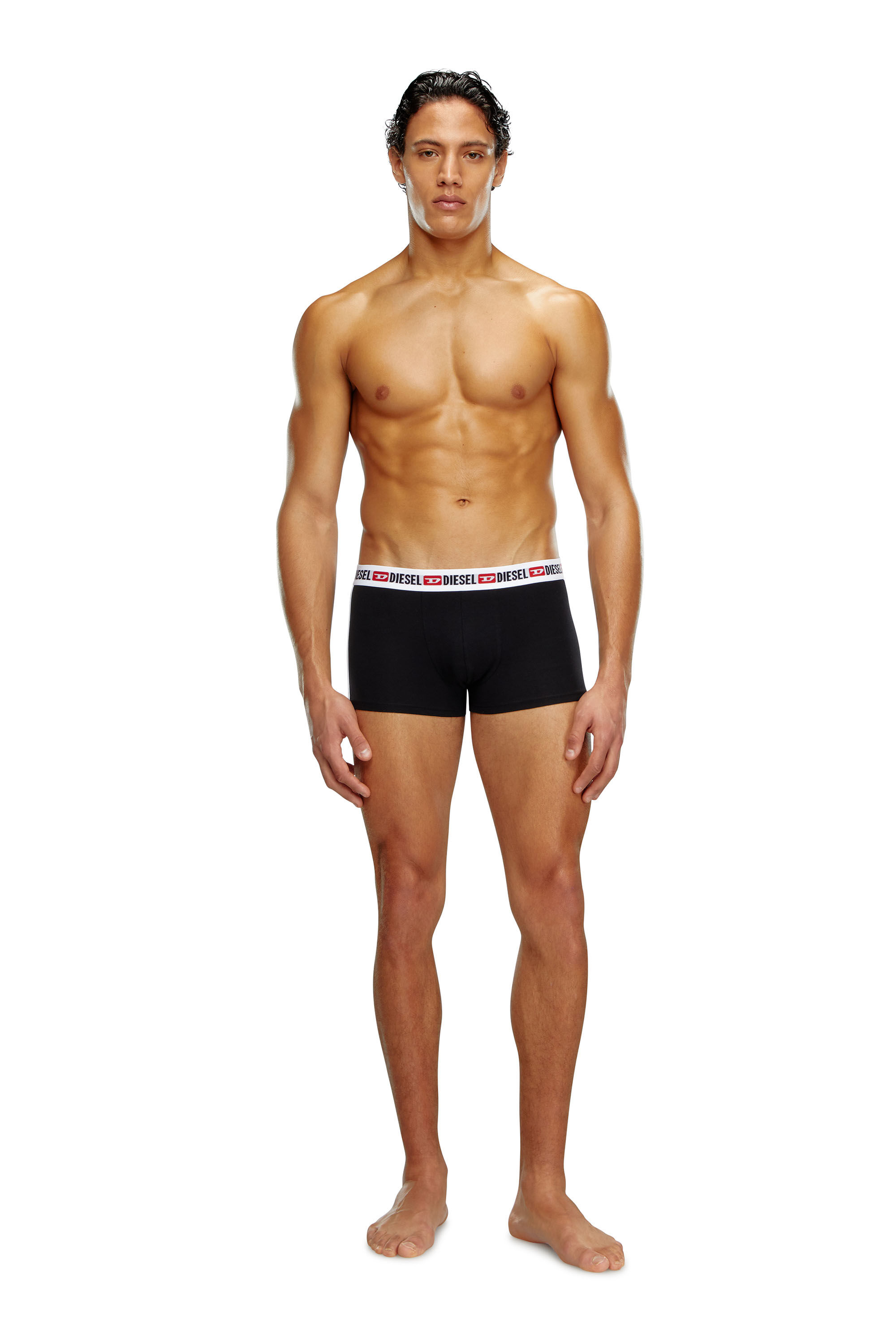 Diesel - UMBX-SHAWNTHREEPACK, Man's Three-pack boxer briefs with side band in Black - 1