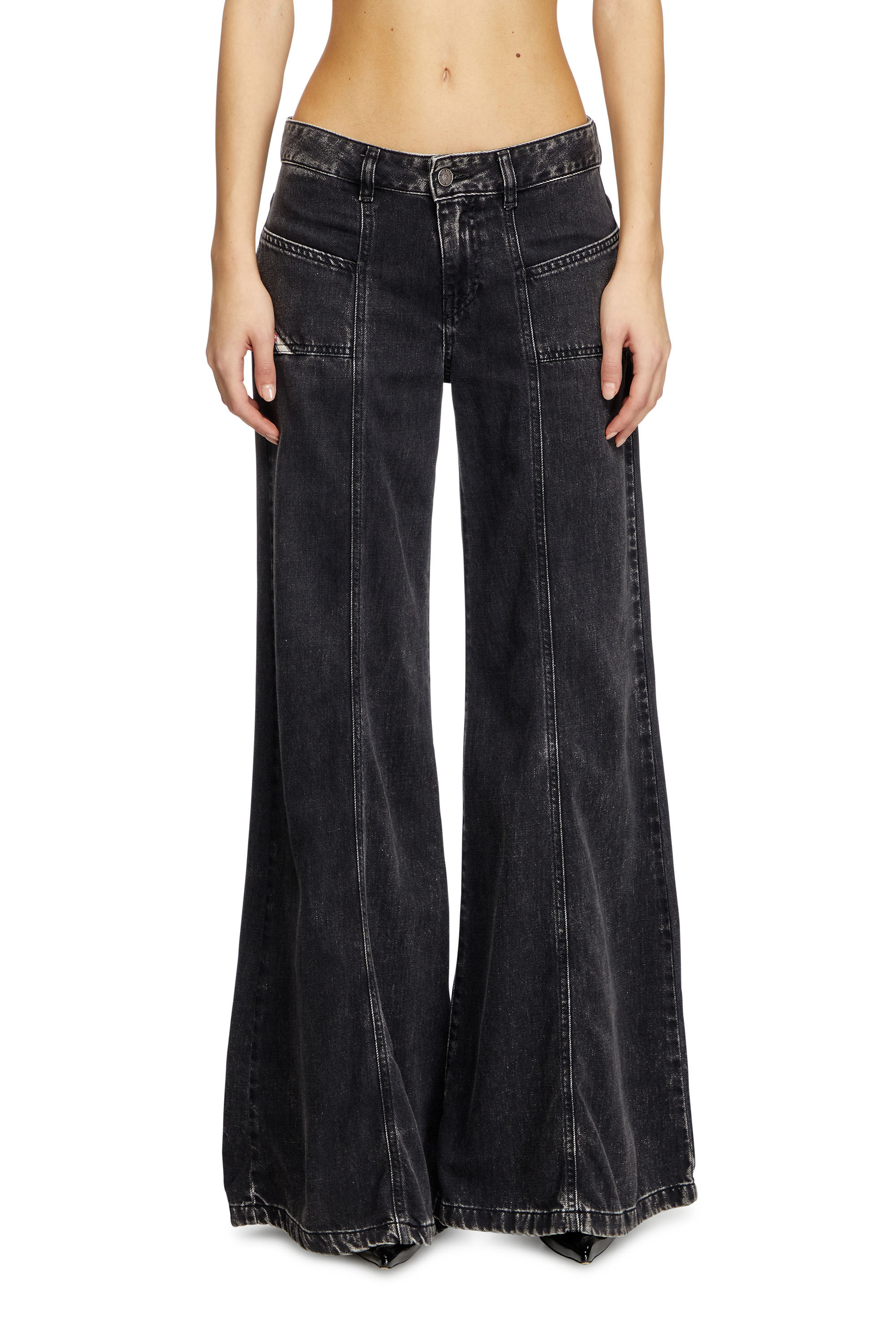 2024新発 | Jeans Flare Women's Black/Dark D-Akii Diesel | grey パンツ